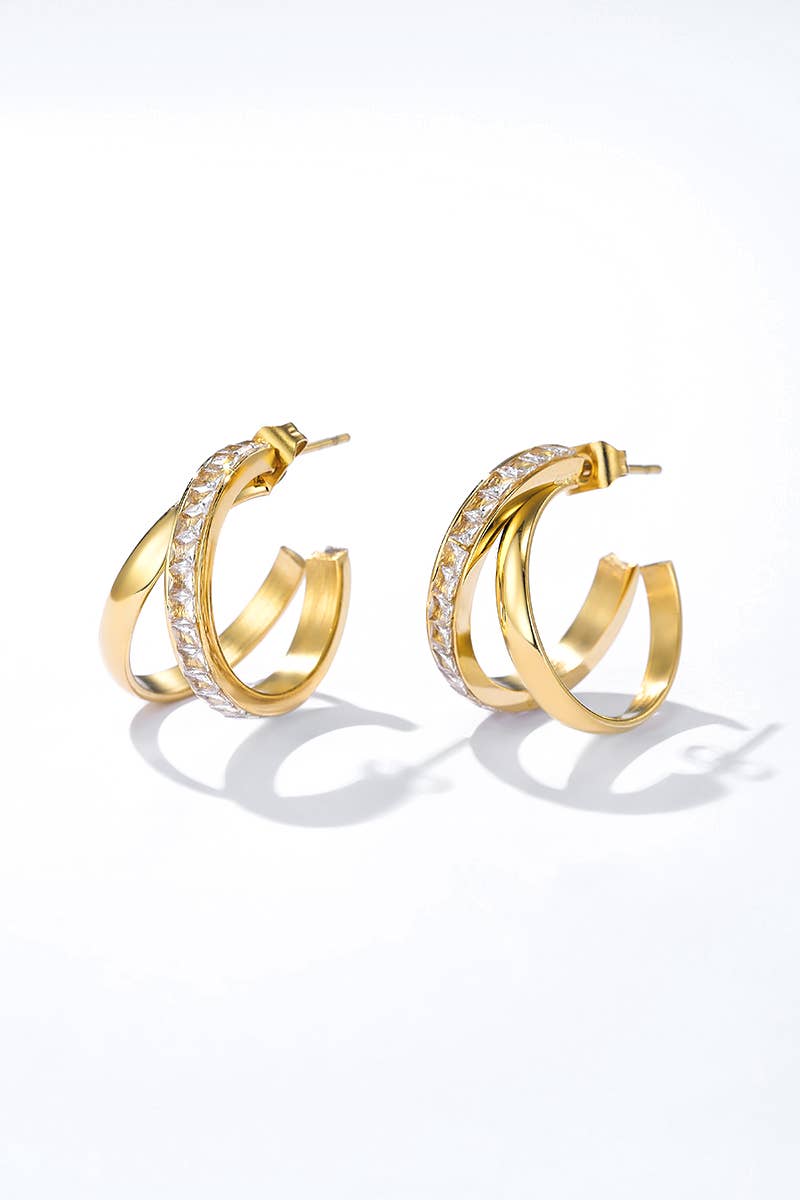 Boucles d'oreilles en acier inoxydable