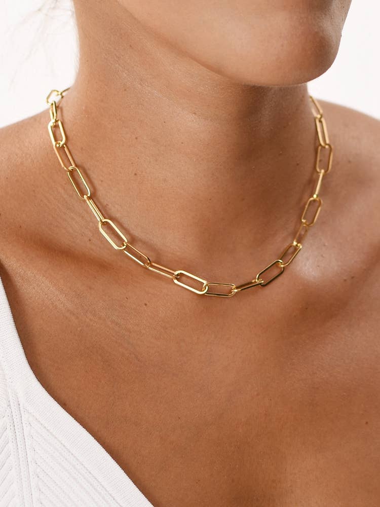 Collier à maillons larges en acier inoxydable
