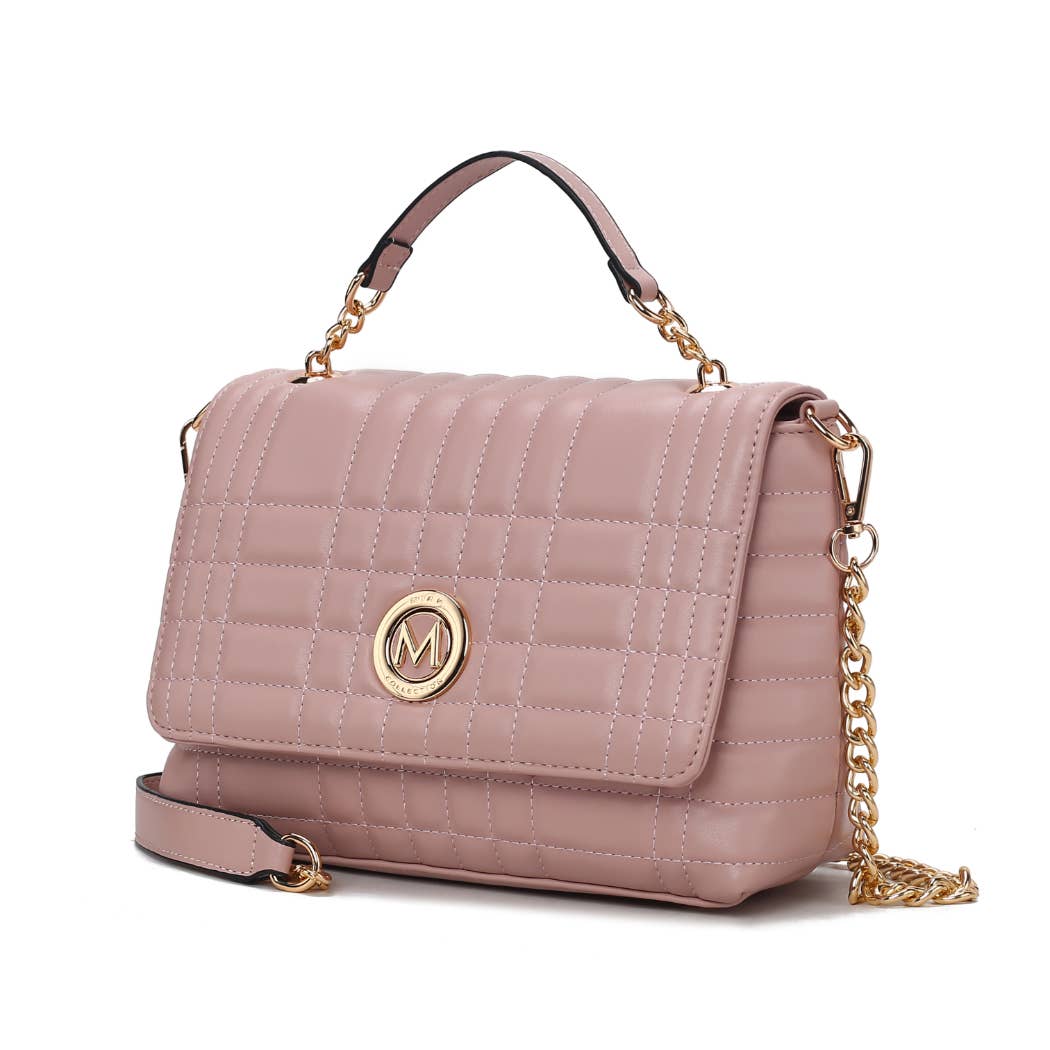 Sac à bandoulière pour femme en cuir végétalien matelassé