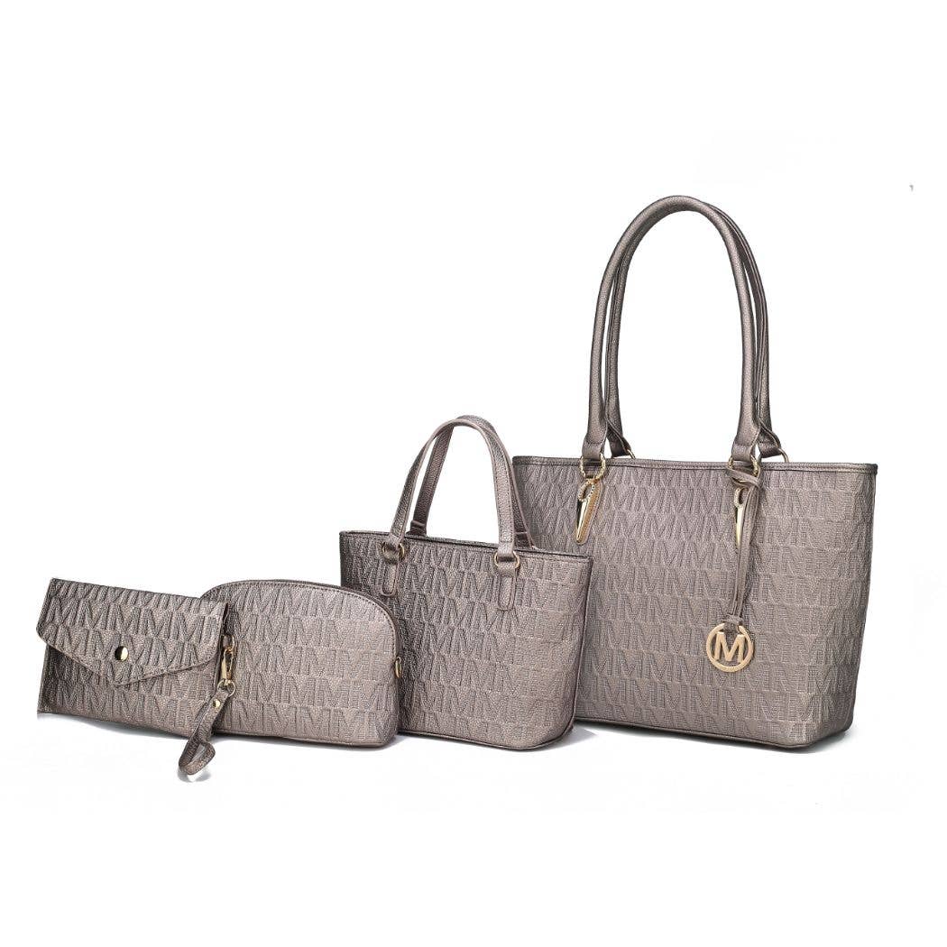 Sac à main Edelyn embossé Signature 4 pièces pour femmes