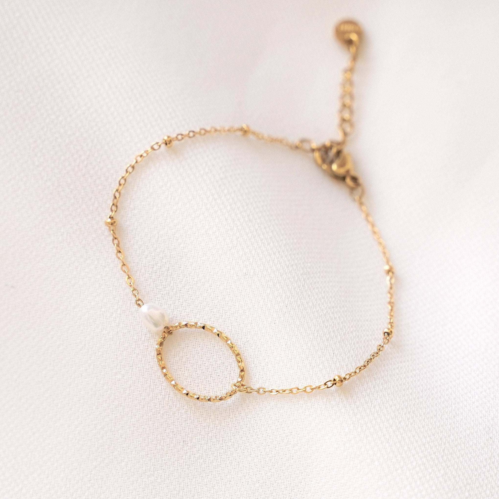 Bracelet acier inoxydable perle nacrée