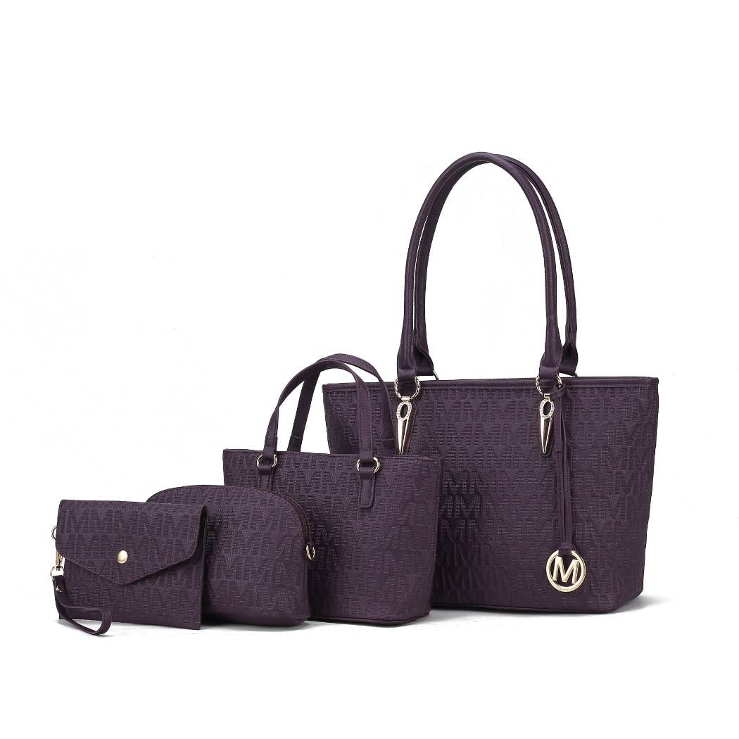 Sac à main Edelyn embossé Signature 4 pièces pour femmes