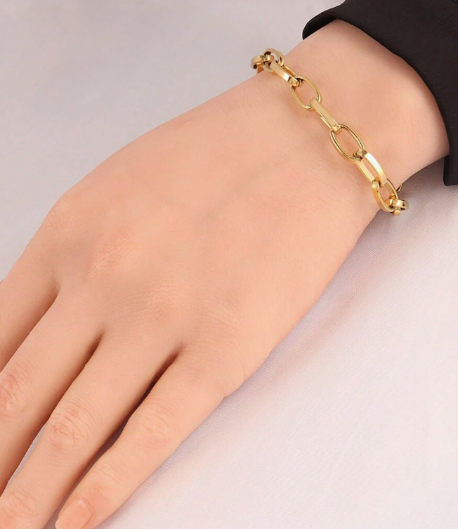 Bracelet chaîne plaqué or 14 carats