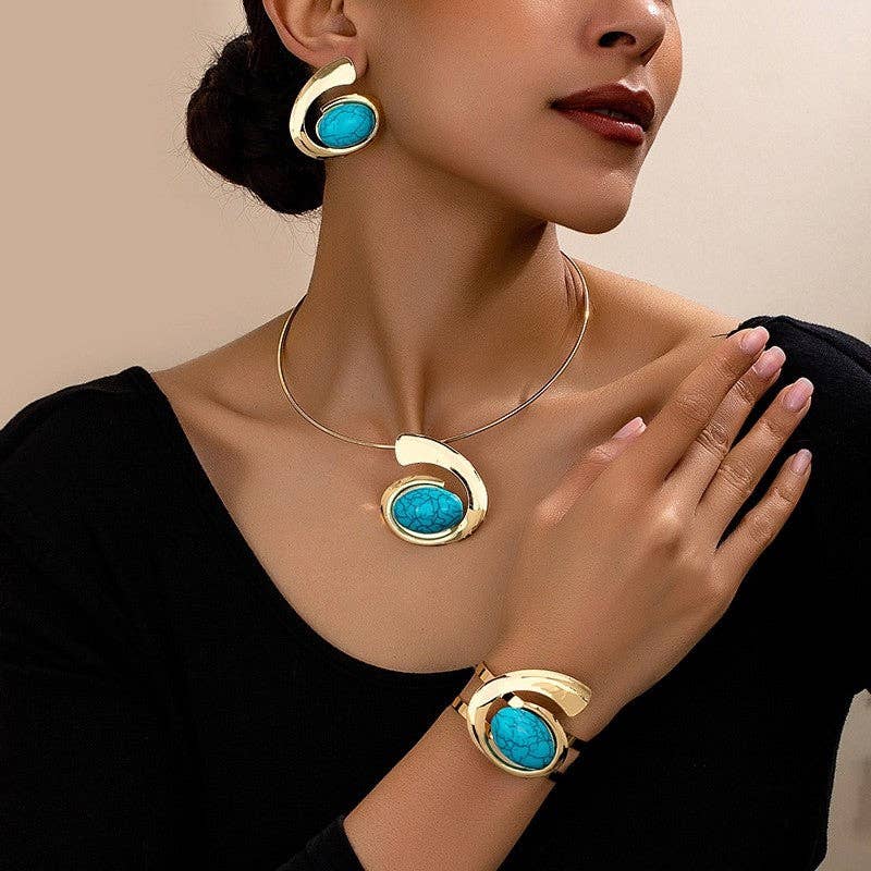 Boucles d'oreilles en alliage Collier Bracelet Clous d'oreilles