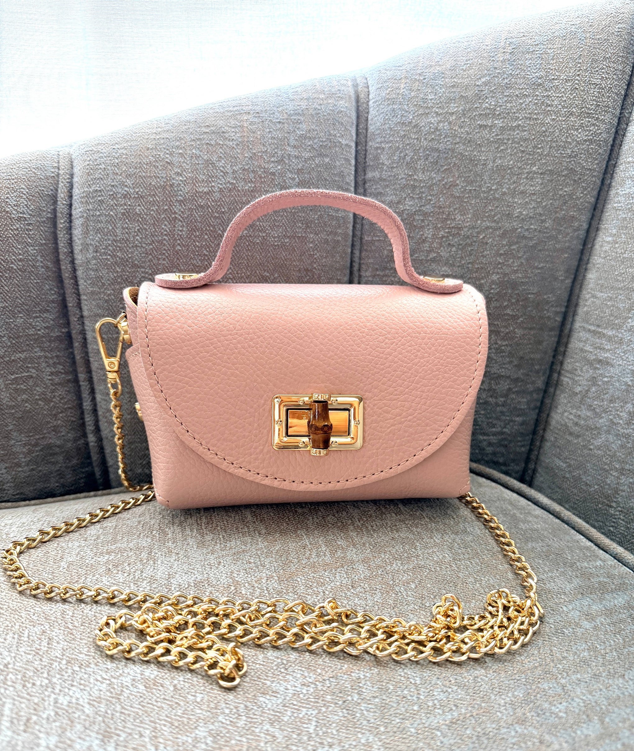 Mini-sac Ginevra en cuir véritable martelé