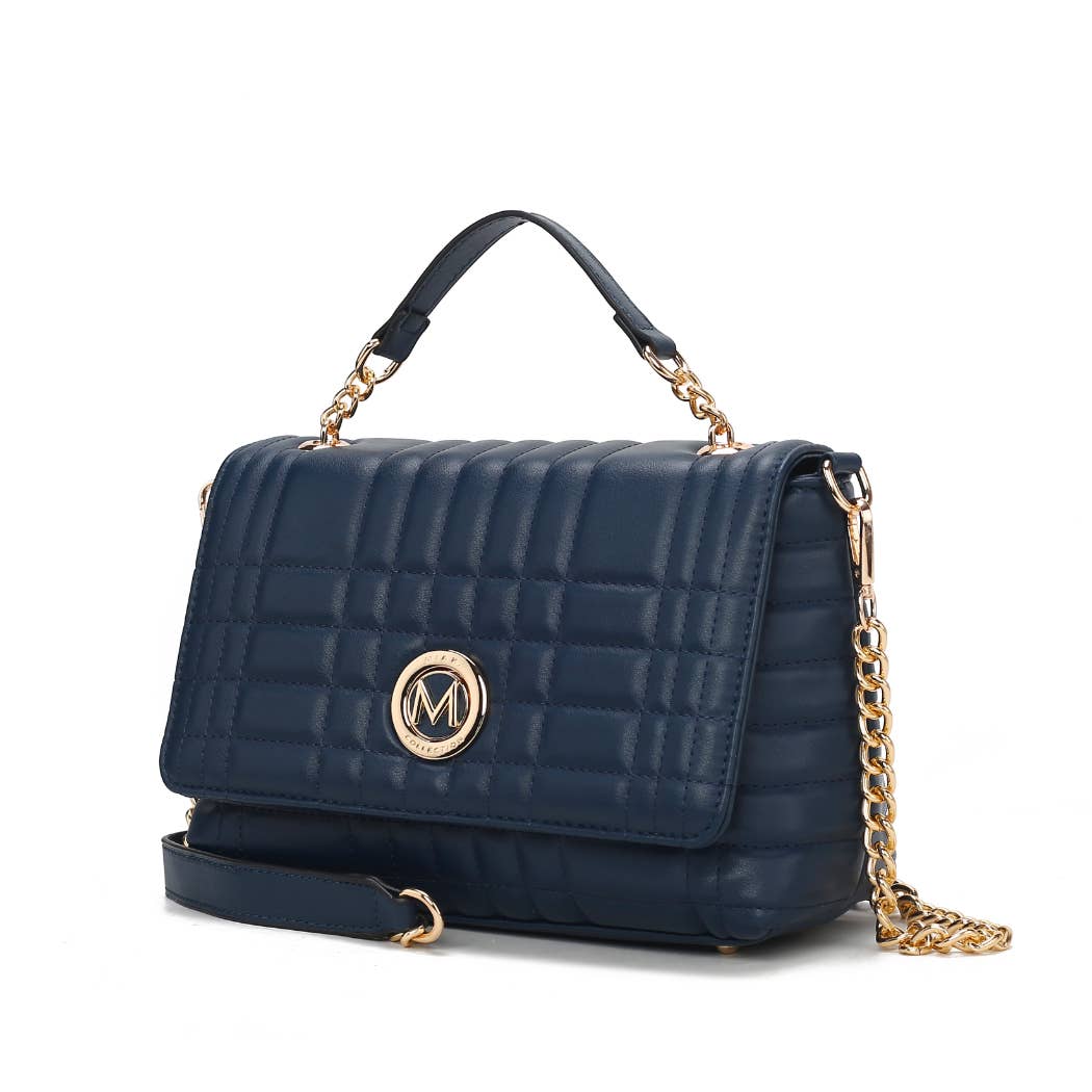 Sac à bandoulière pour femme en cuir végétalien matelassé