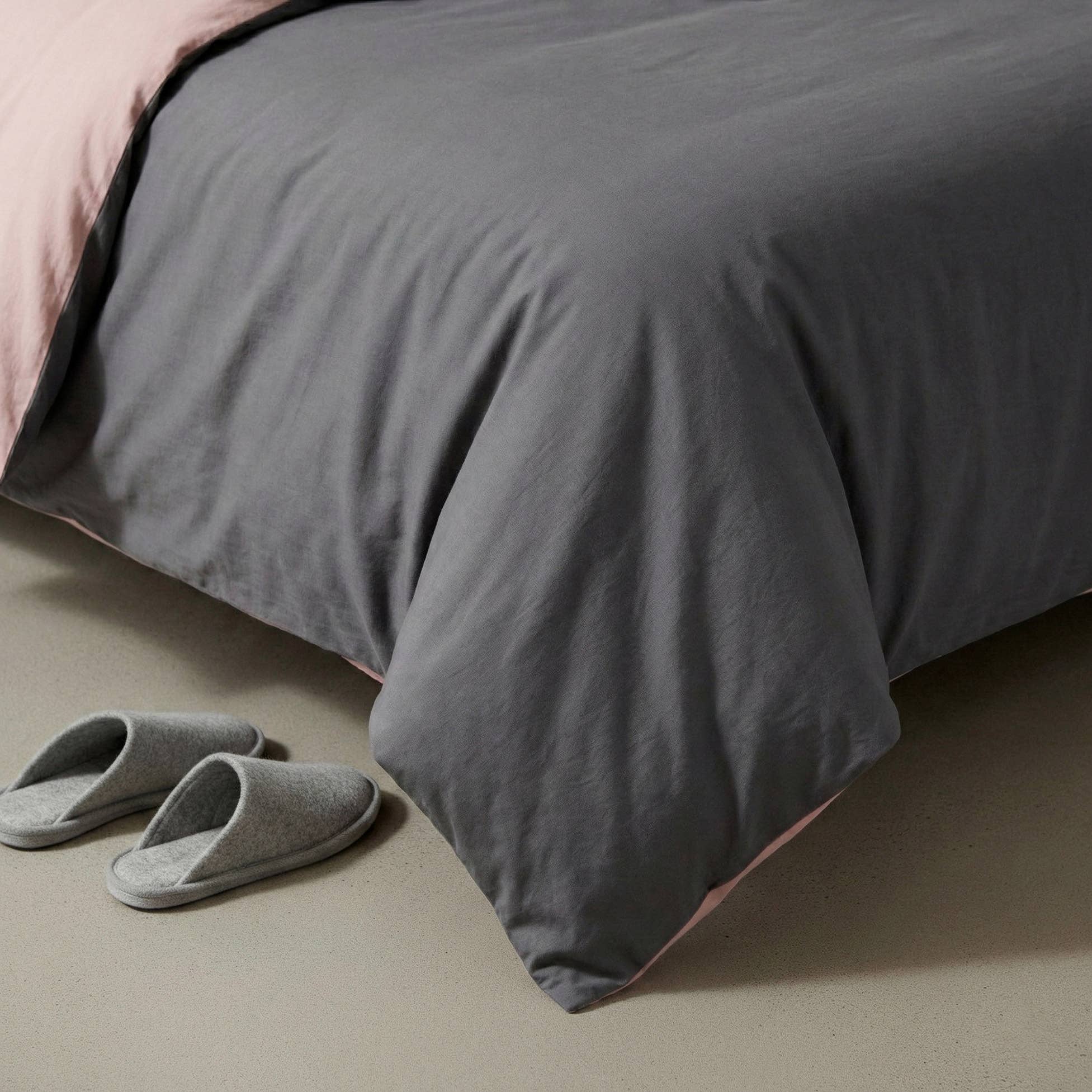Ensemble housse de couette 100 % coton réversible bicolore ROSARIO
