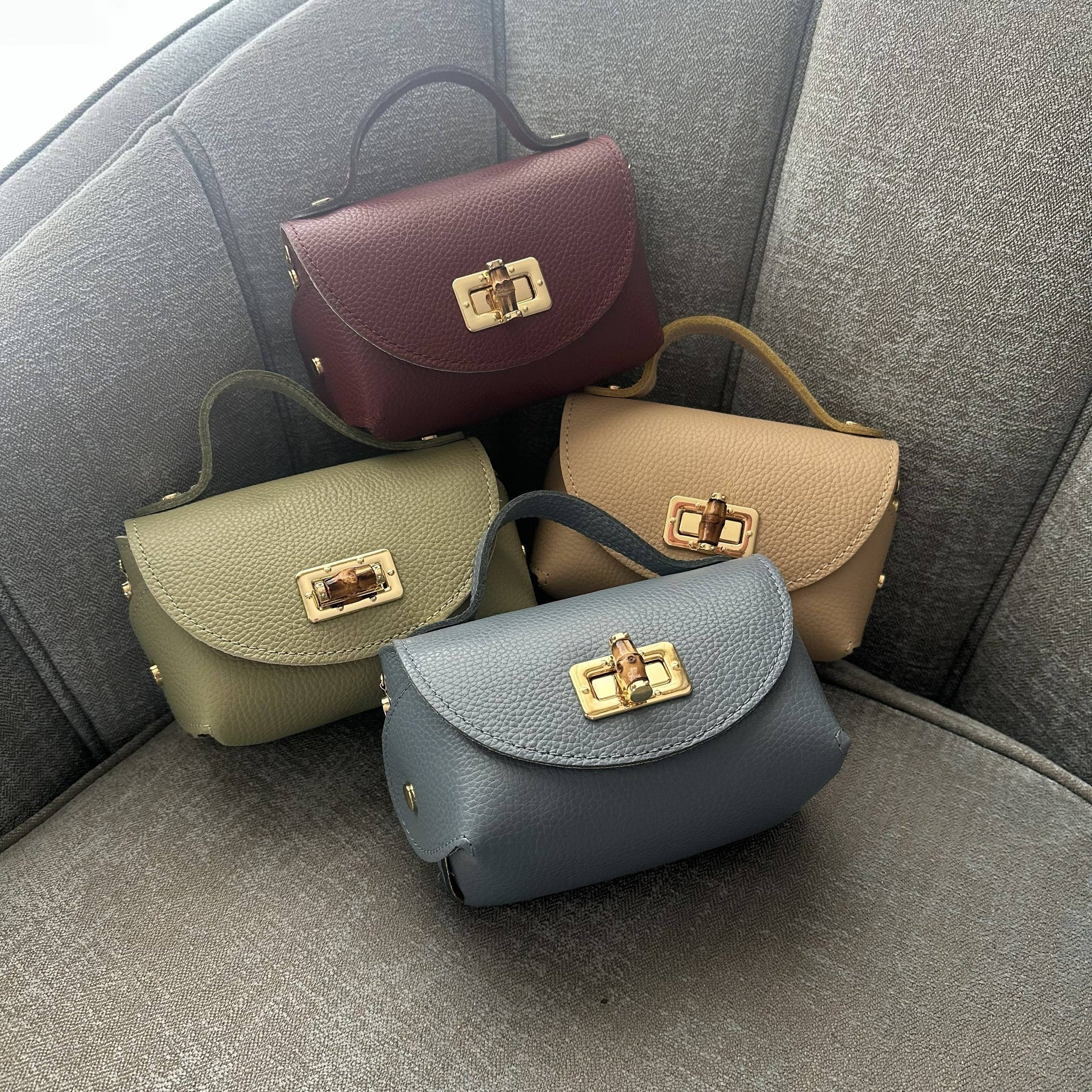 Mini-sac Ginevra en cuir véritable martelé