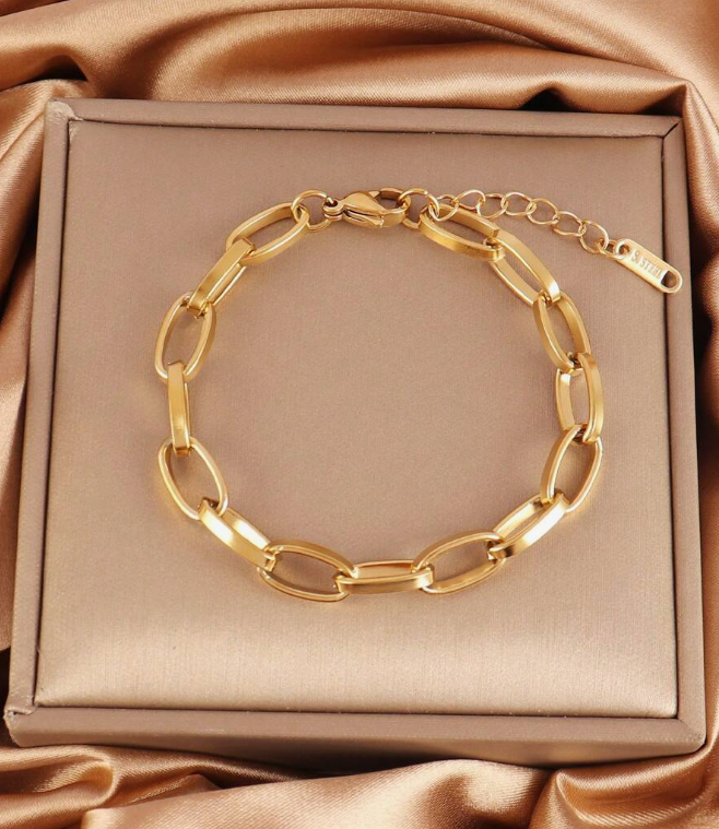 Bracelet chaîne plaqué or 14 carats