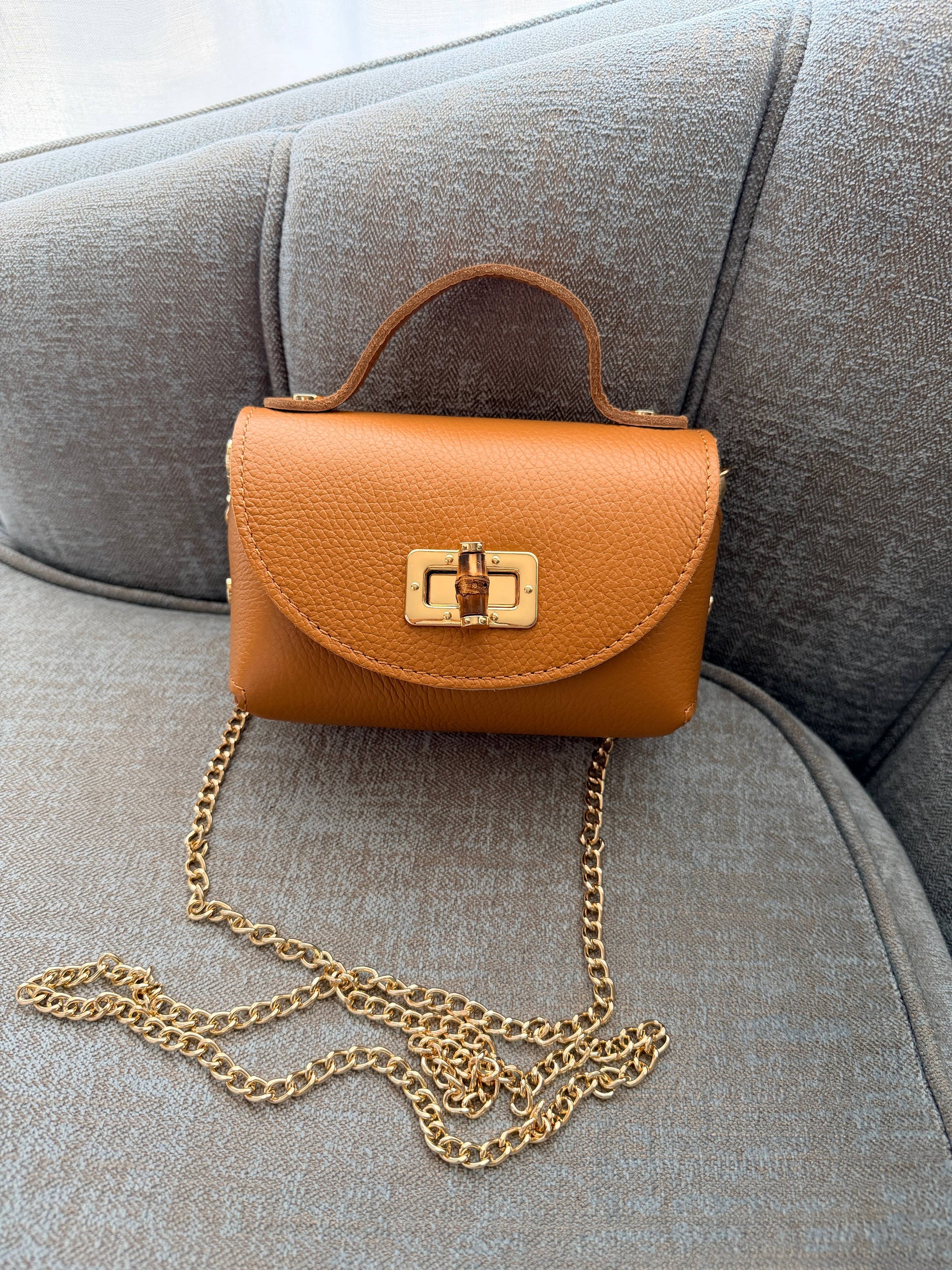 Mini-sac Ginevra en cuir véritable martelé