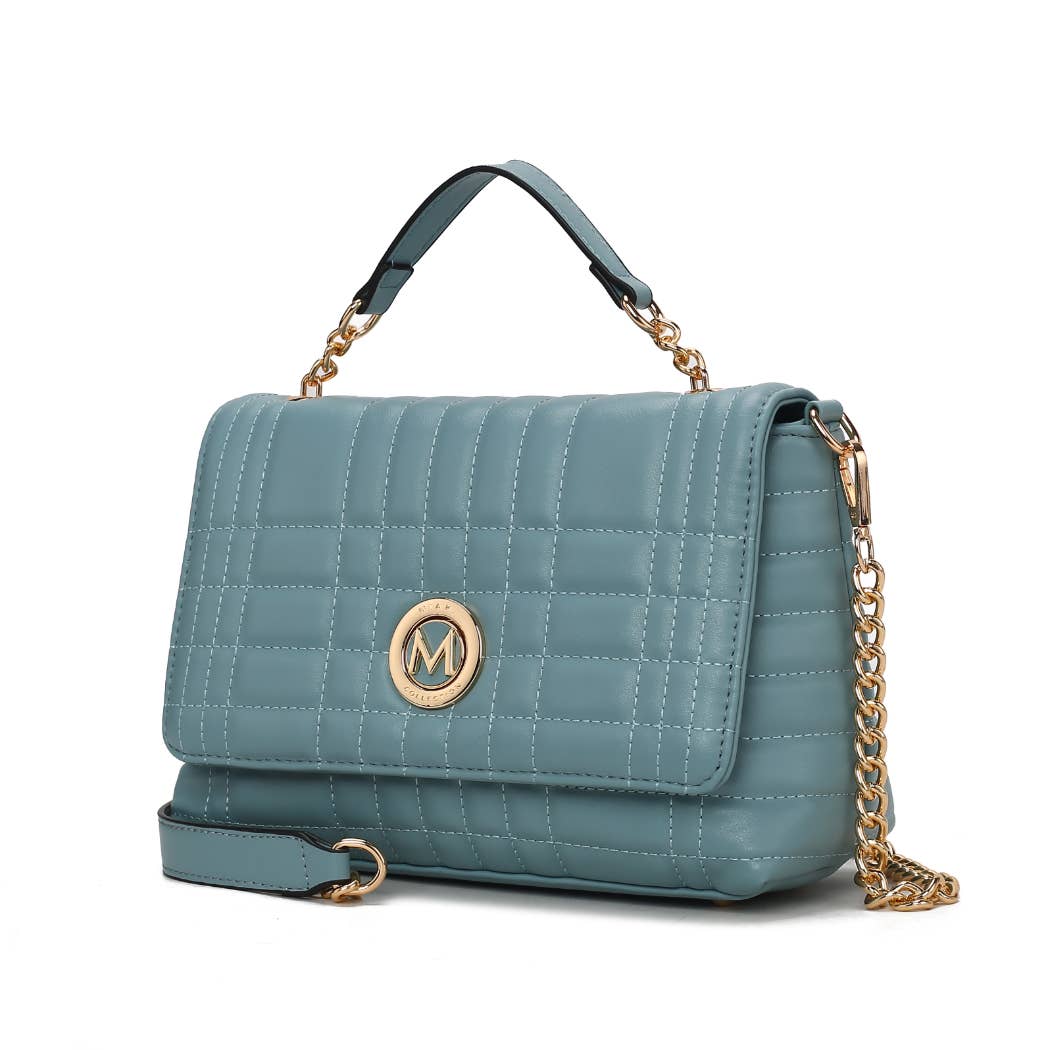 Sac à bandoulière pour femme en cuir végétalien matelassé