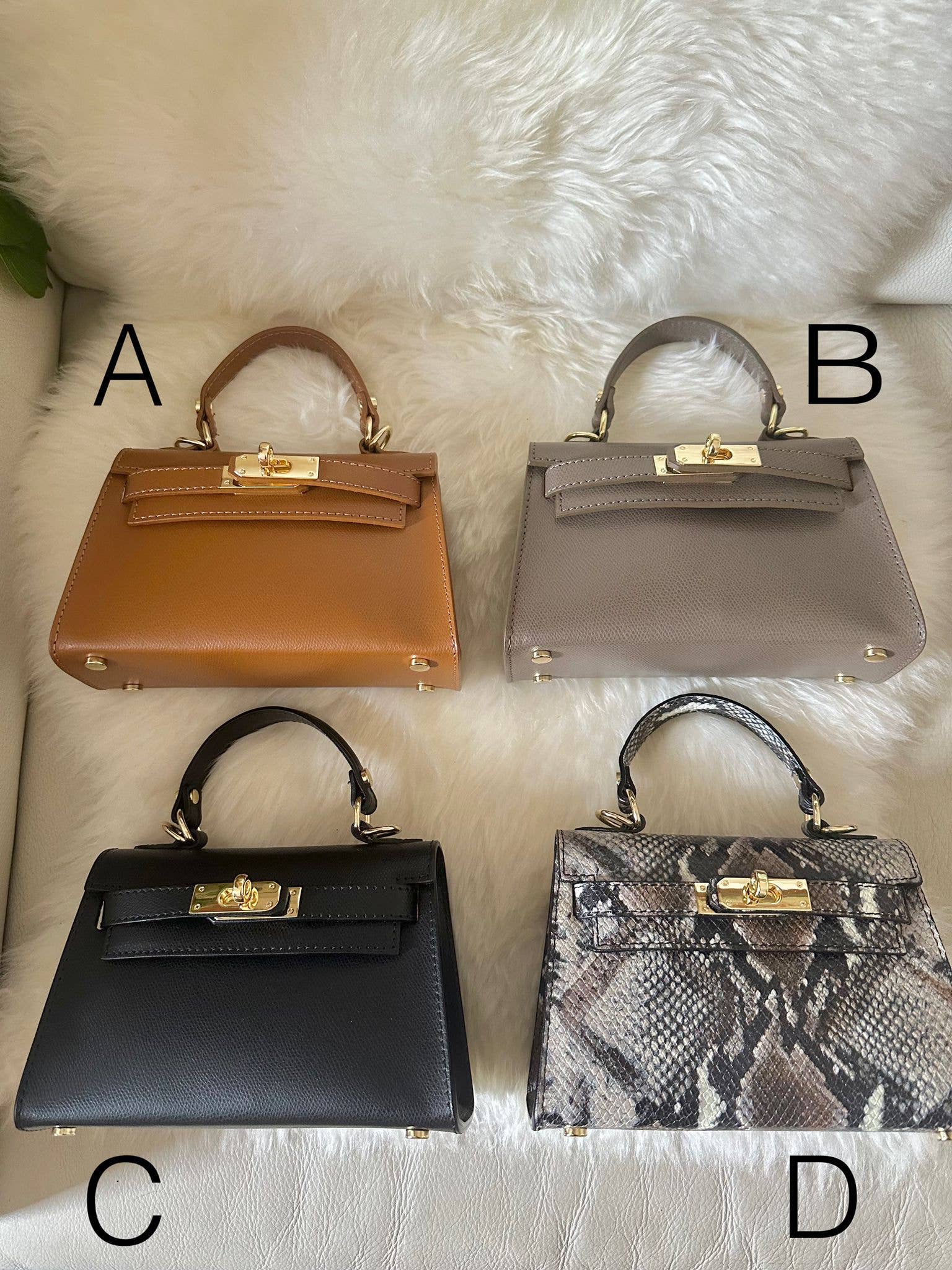Sac à main MINI K en cuir véritable