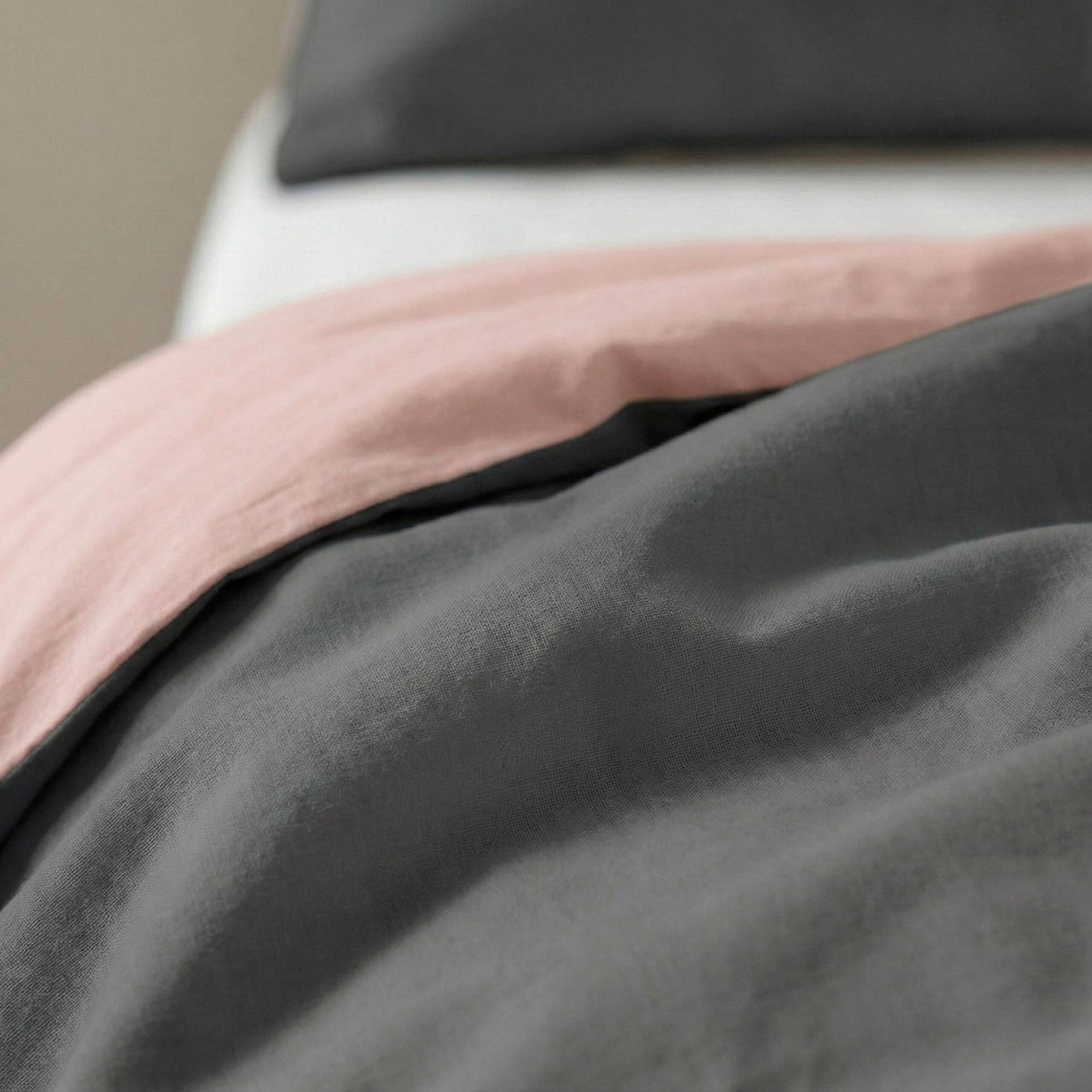 Ensemble housse de couette 100 % coton réversible bicolore ROSARIO