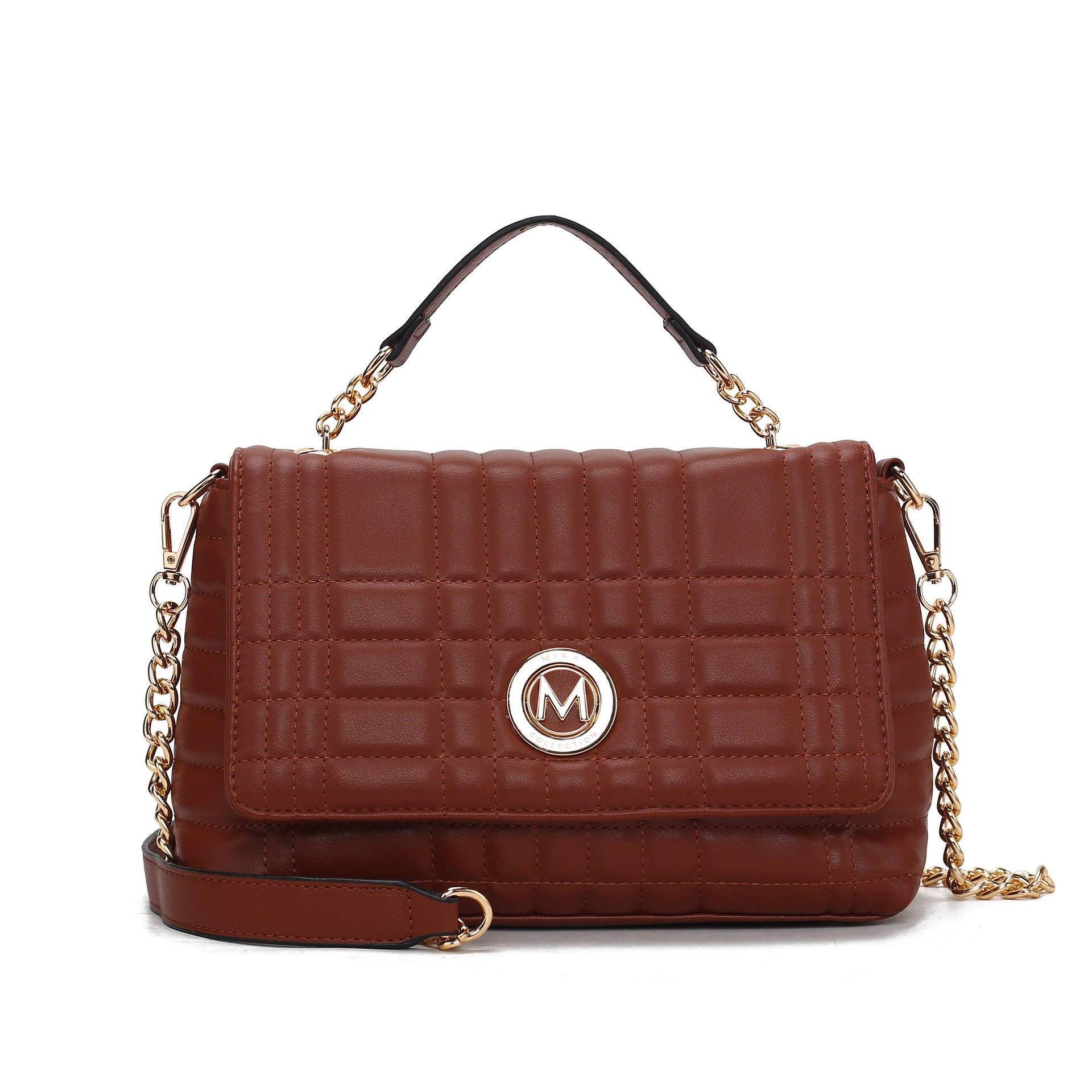 Sac à bandoulière pour femme en cuir végétalien matelassé