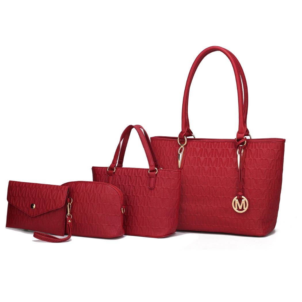 Sac à main Edelyn embossé Signature 4 pièces pour femmes