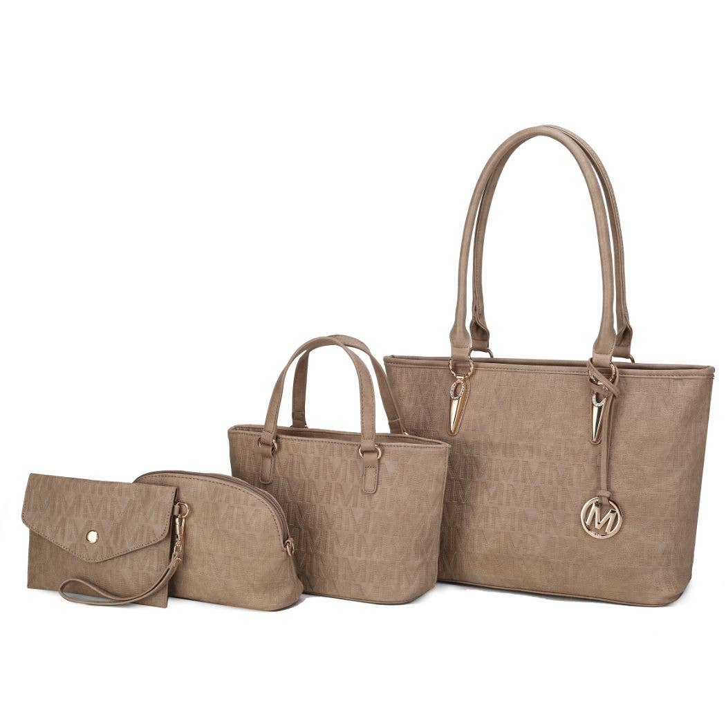 Sac à main Edelyn embossé Signature 4 pièces pour femmes