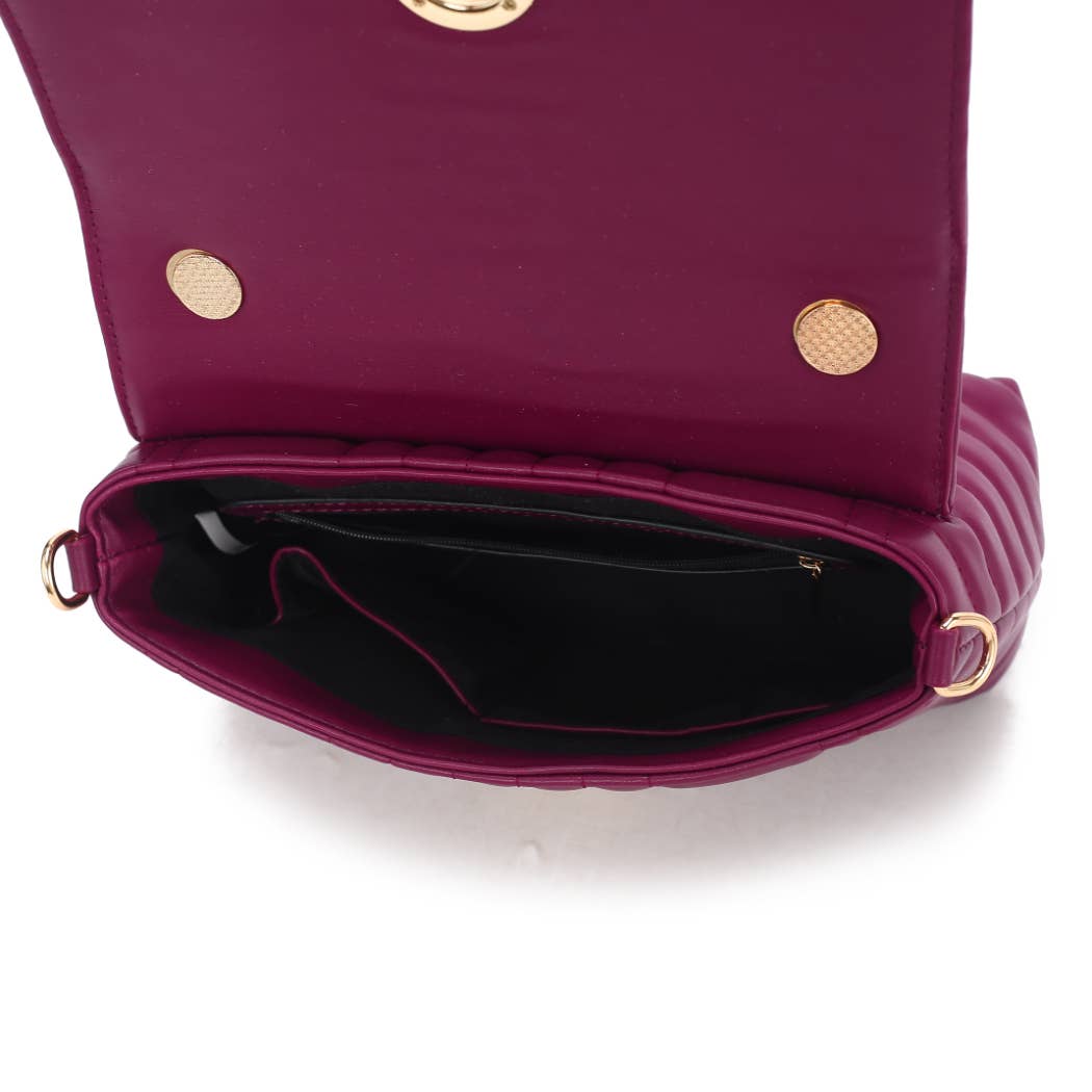 Sac à bandoulière pour femme en cuir végétalien matelassé