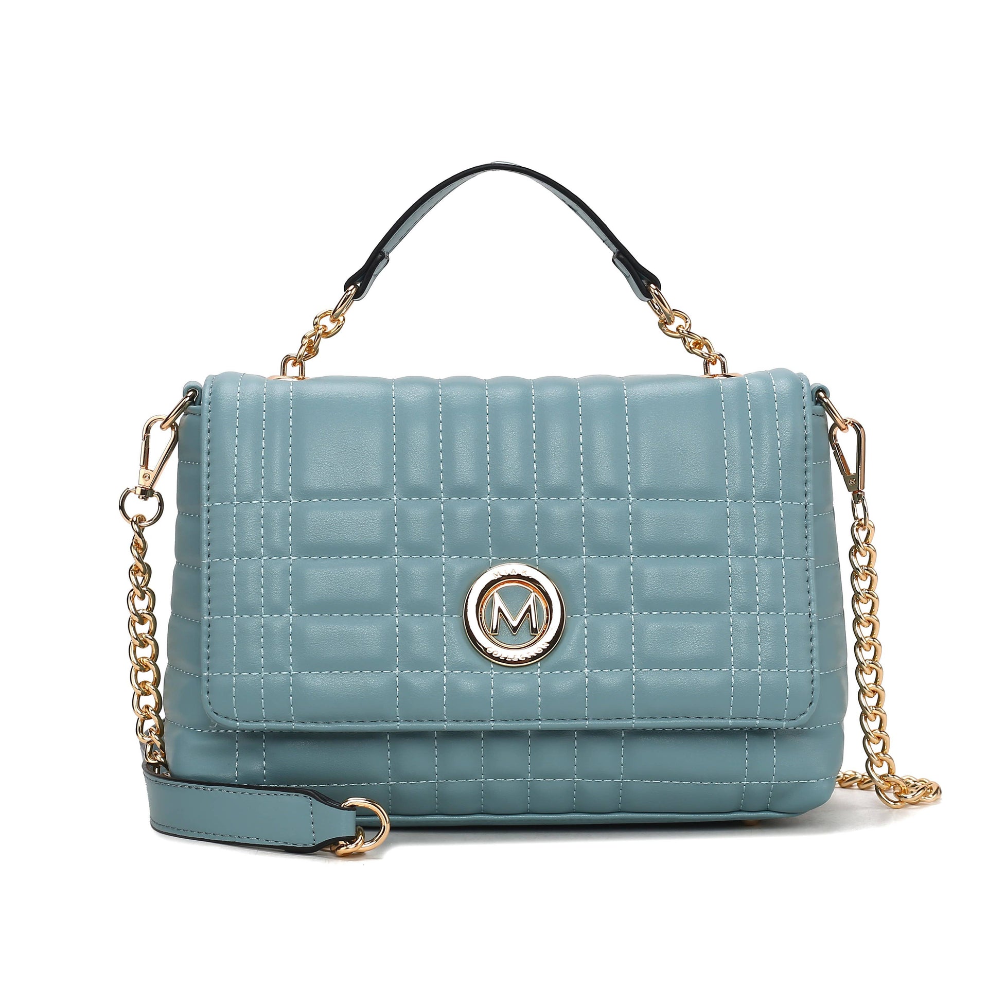 Sac à bandoulière pour femme en cuir végétalien matelassé