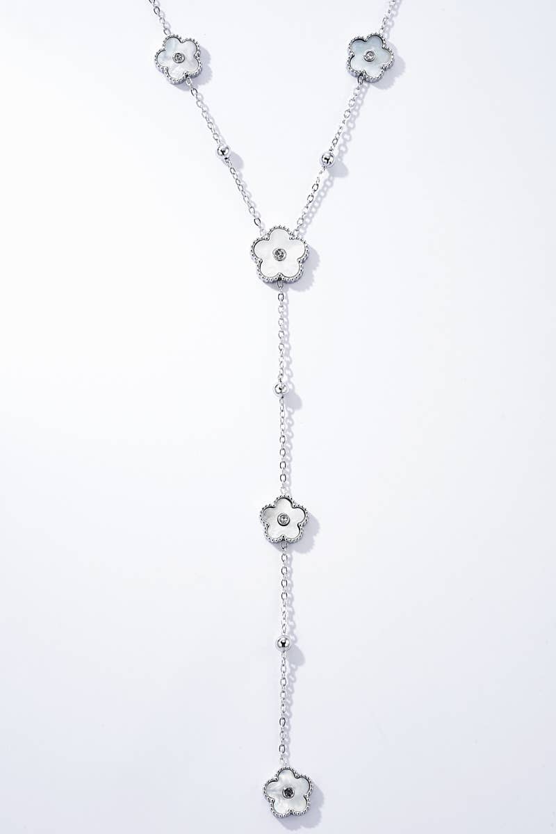 Collier fleurs en acier inoxydable