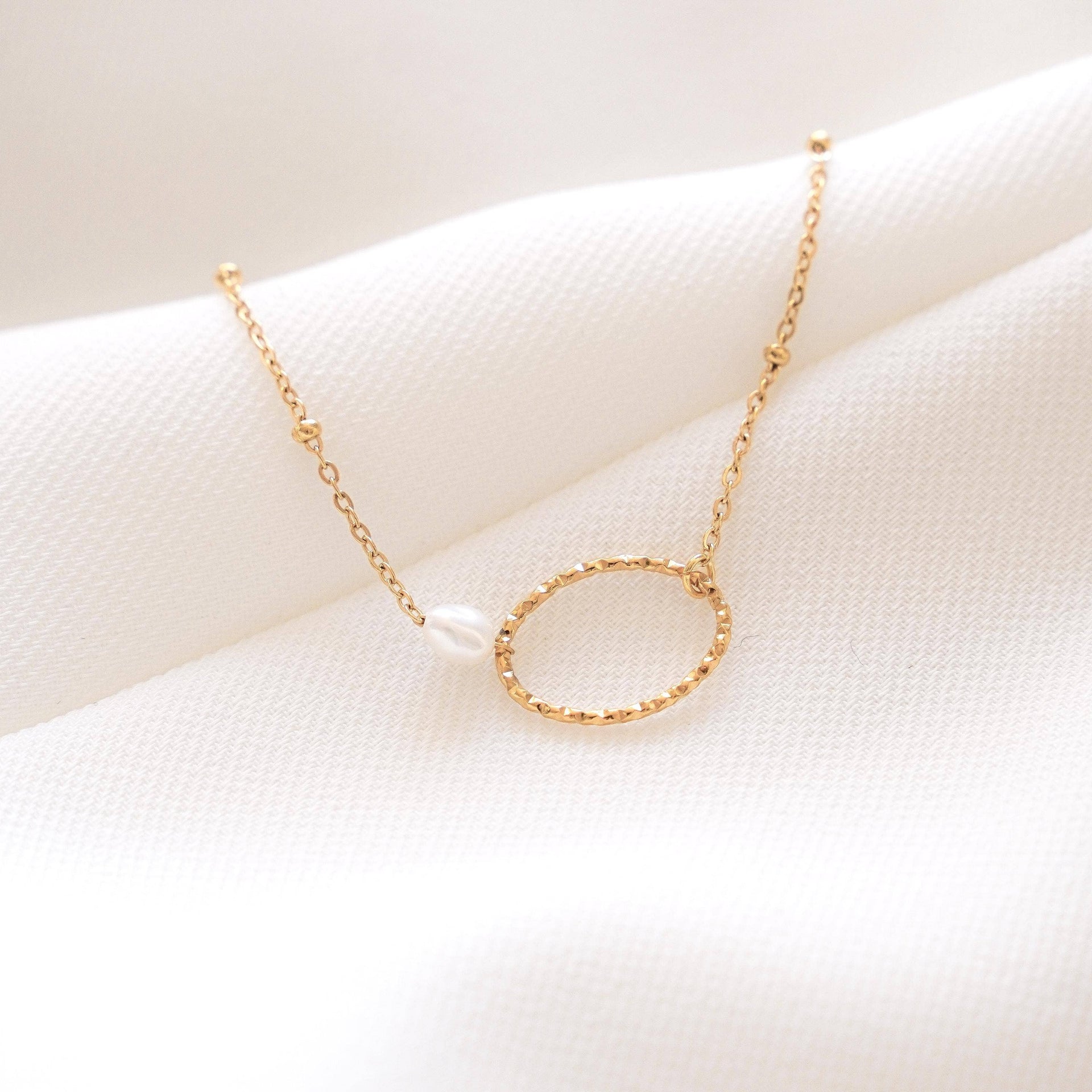 Bracelet acier inoxydable perle nacrée