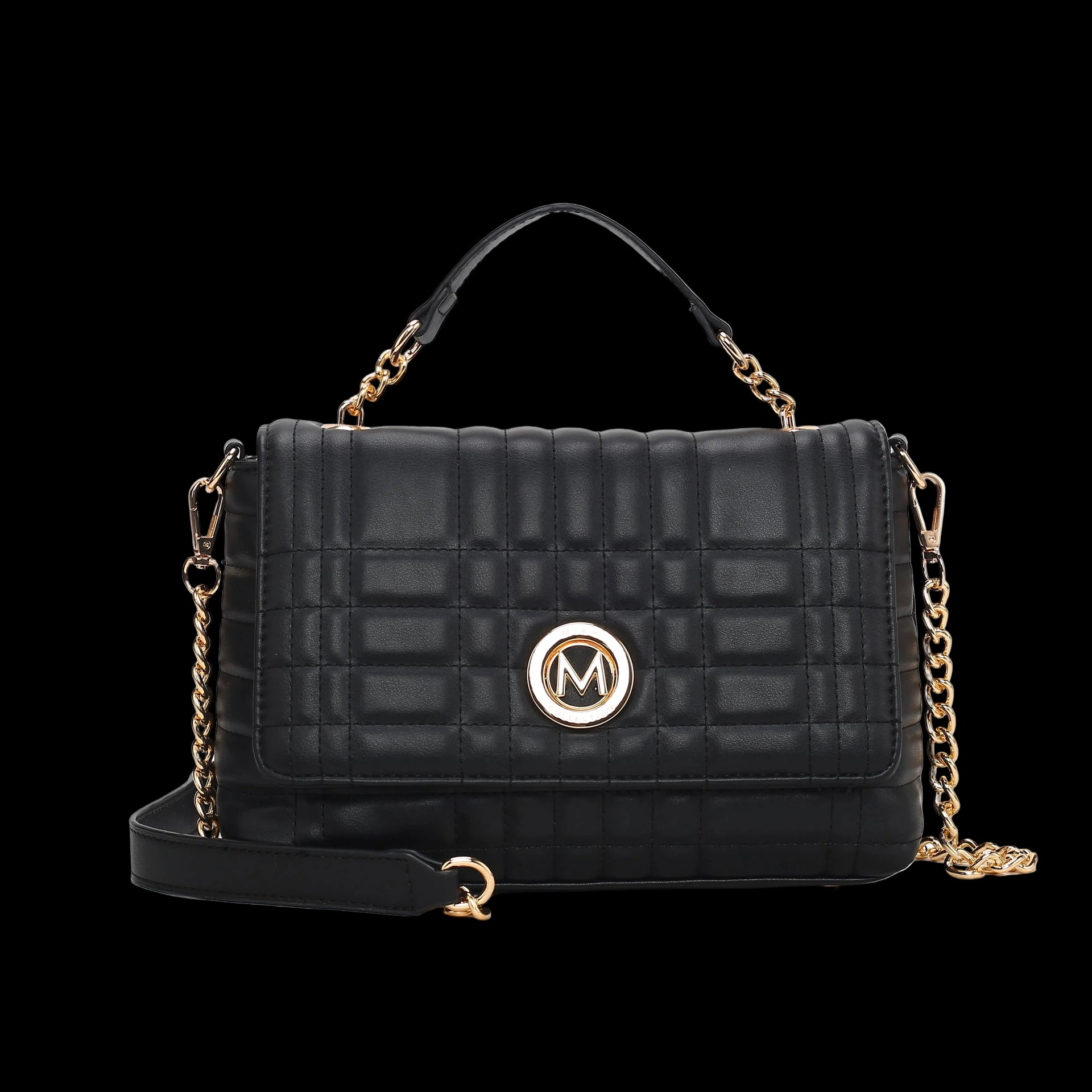Sac à bandoulière pour femme en cuir végétalien matelassé