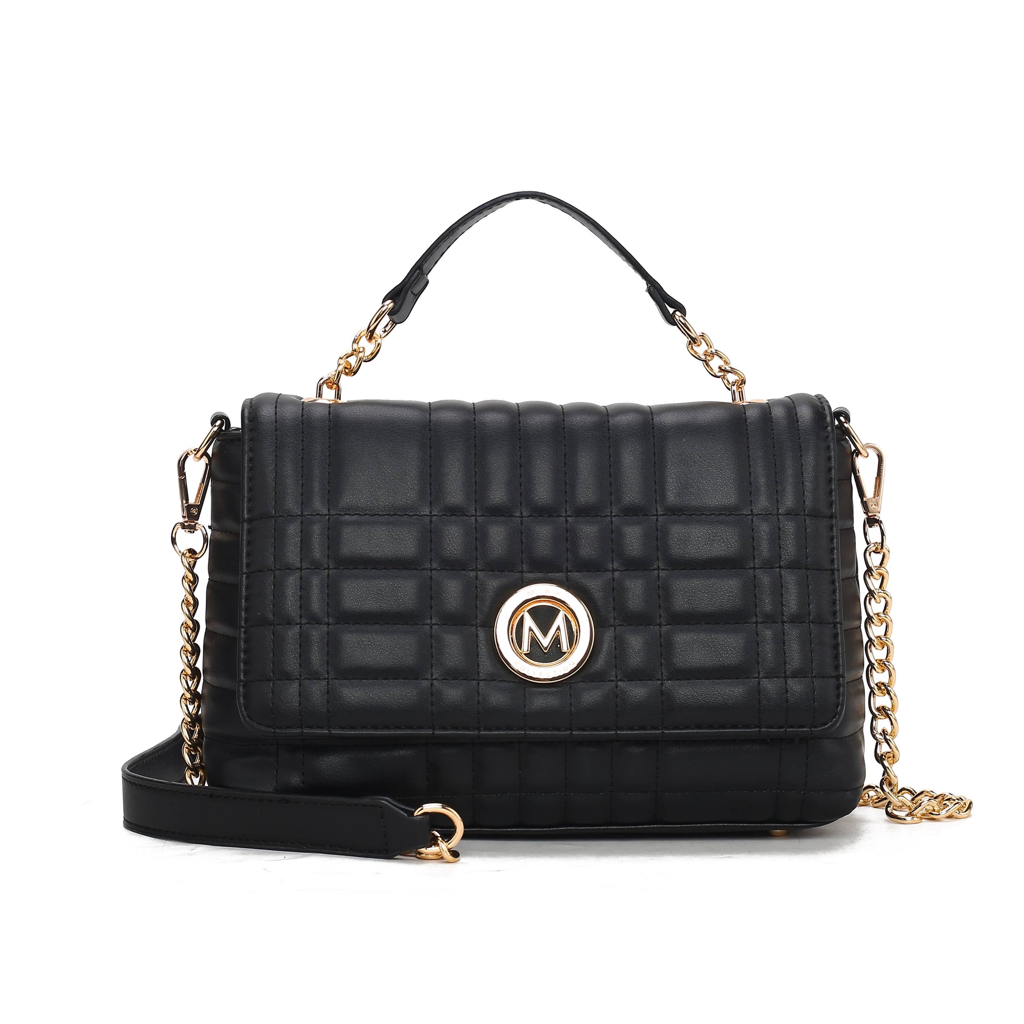 Sac à bandoulière pour femme en cuir végétalien matelassé