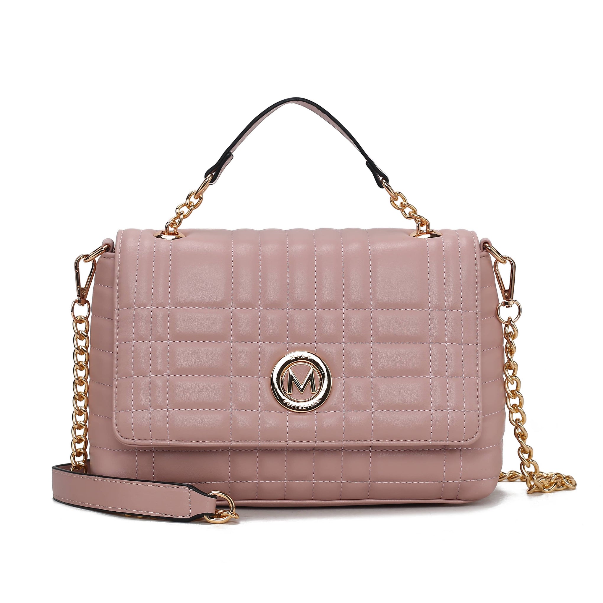Sac à bandoulière pour femme en cuir végétalien matelassé
