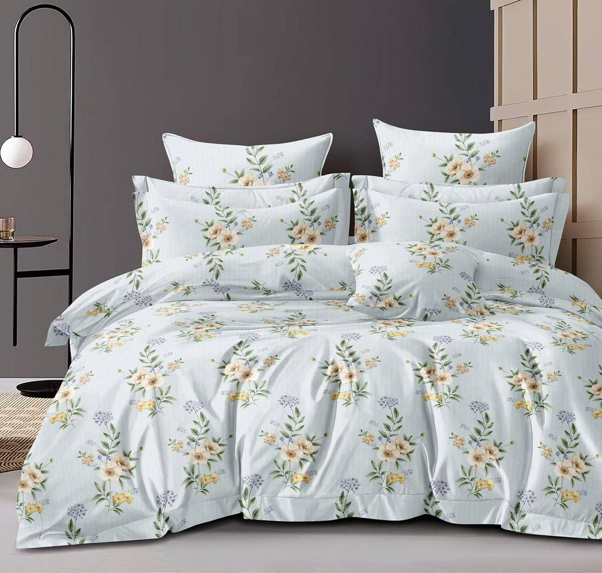 Parure de lit King Size en coton – Drap-housse 300 TC