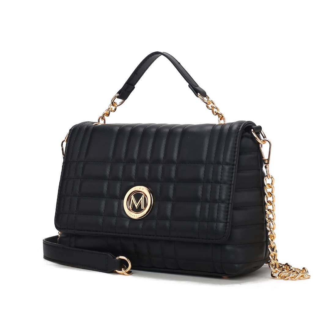 Sac à bandoulière pour femme en cuir végétalien matelassé