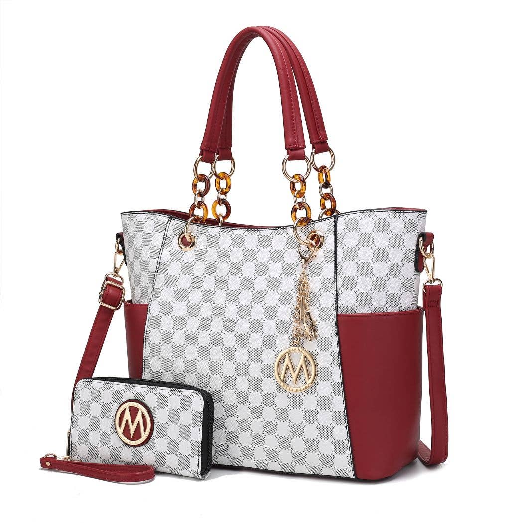 Sac à main Merlina pour femme avec portefeuille, 2 pièces