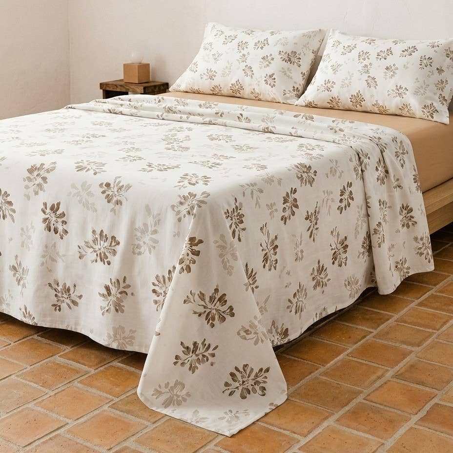 Parure de draps imprimée 100 % coton 3/4 pièces FLOCRE