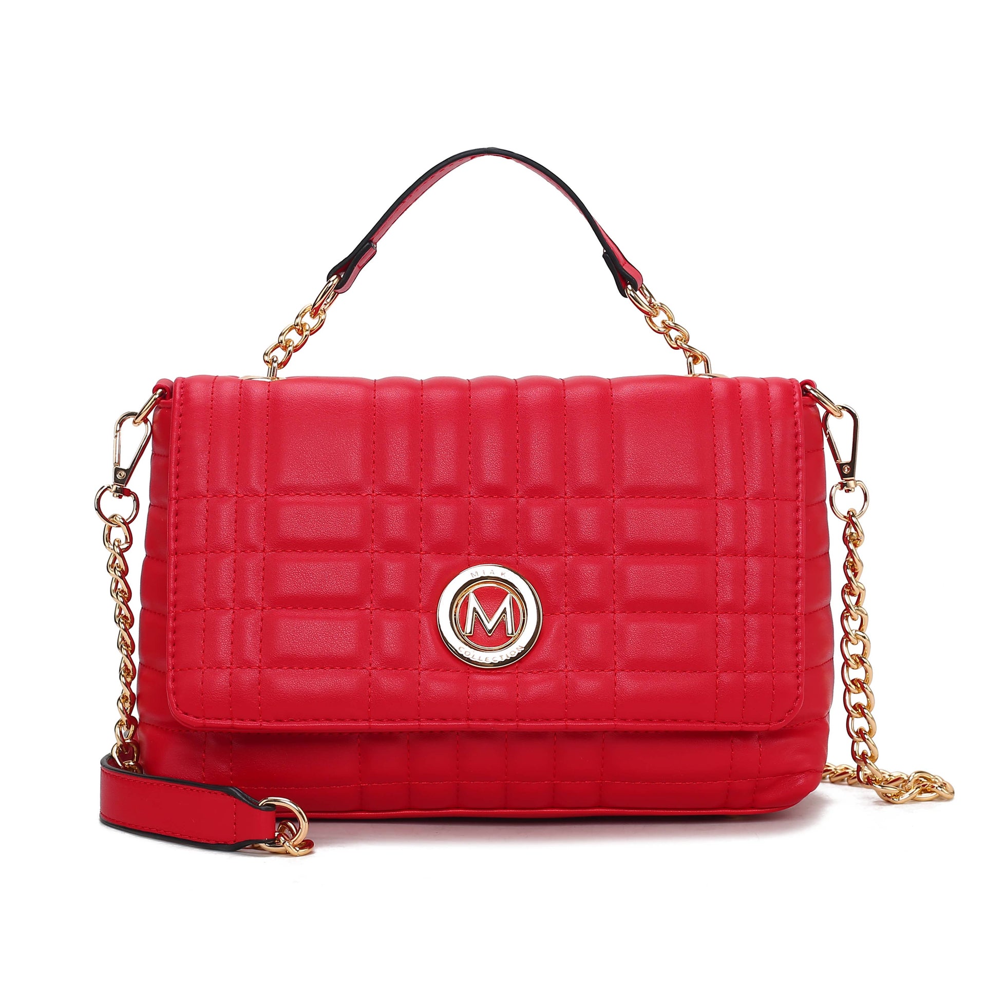 Sac à bandoulière pour femme en cuir végétalien matelassé