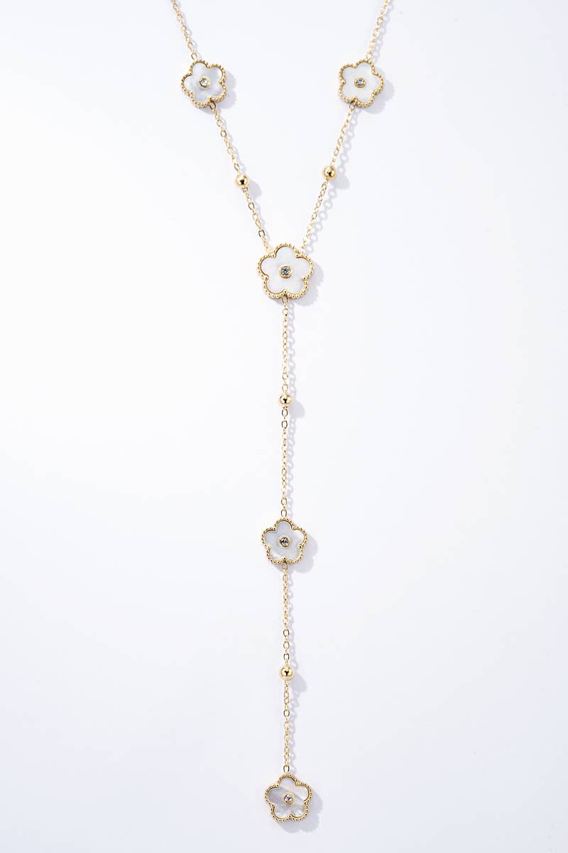 Collier fleurs en acier inoxydable
