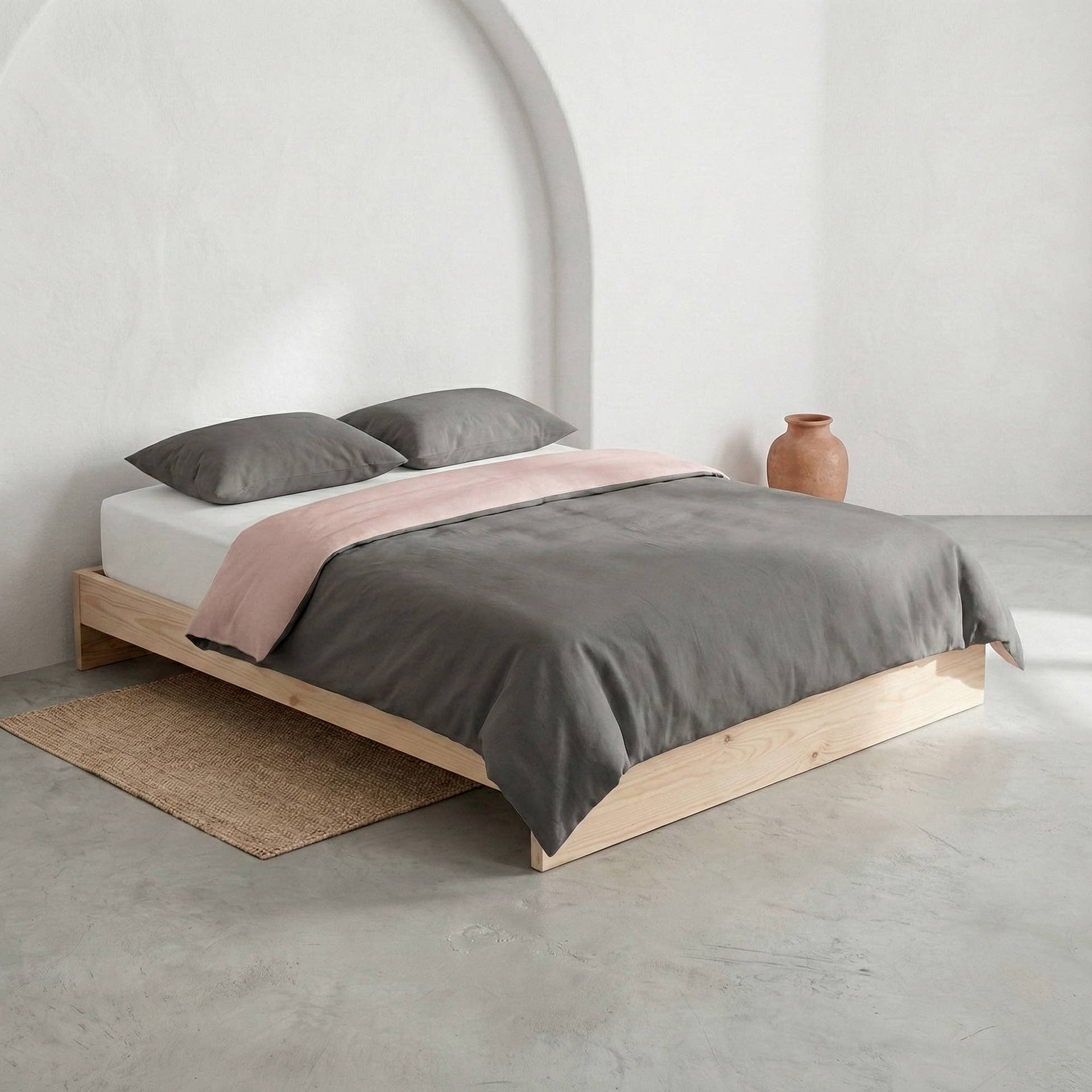 Ensemble housse de couette 100 % coton réversible bicolore ROSARIO