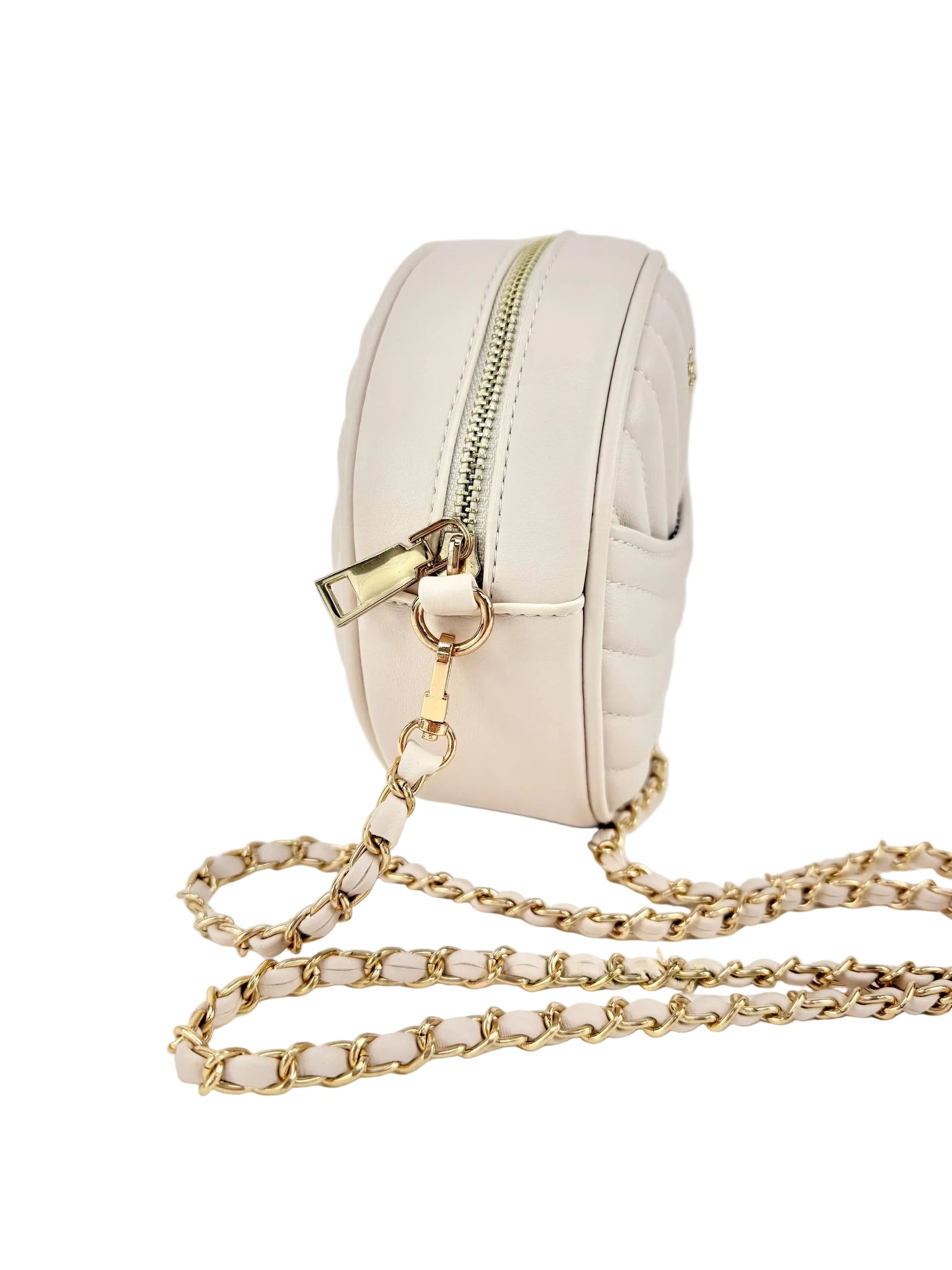 Sac bandoulière NOE rond avec détails dorés