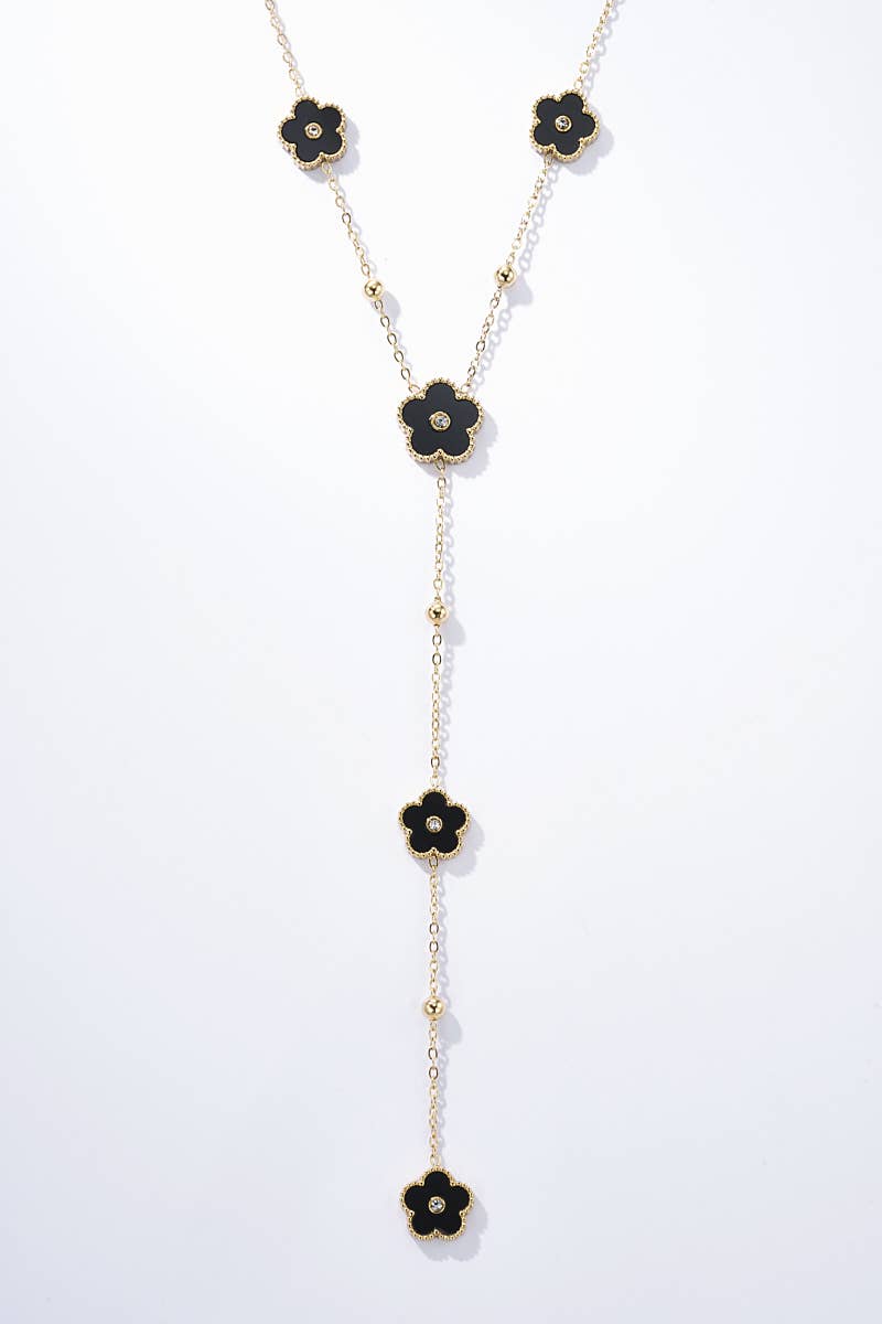 Collier fleurs en acier inoxydable