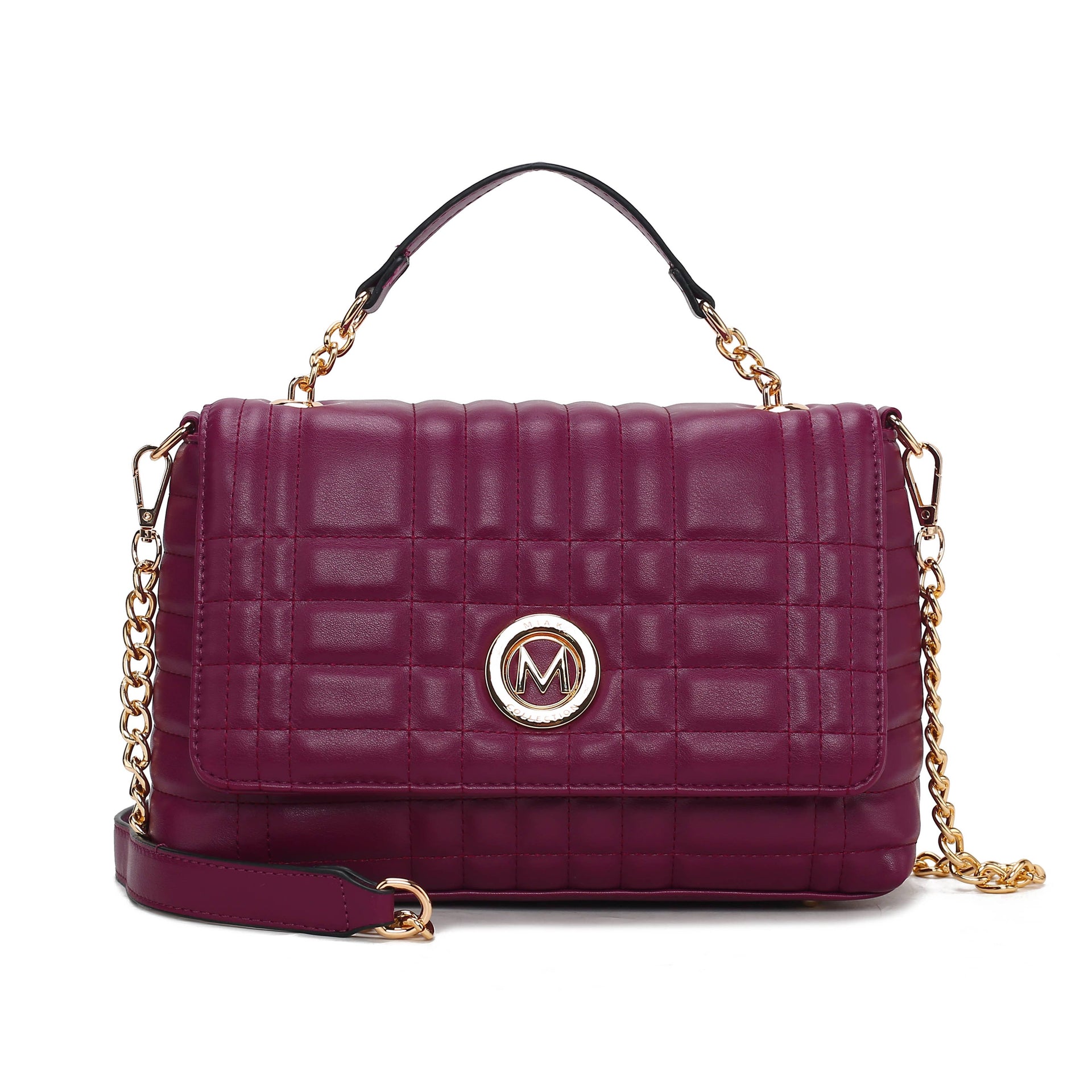 Sac à bandoulière pour femme en cuir végétalien matelassé