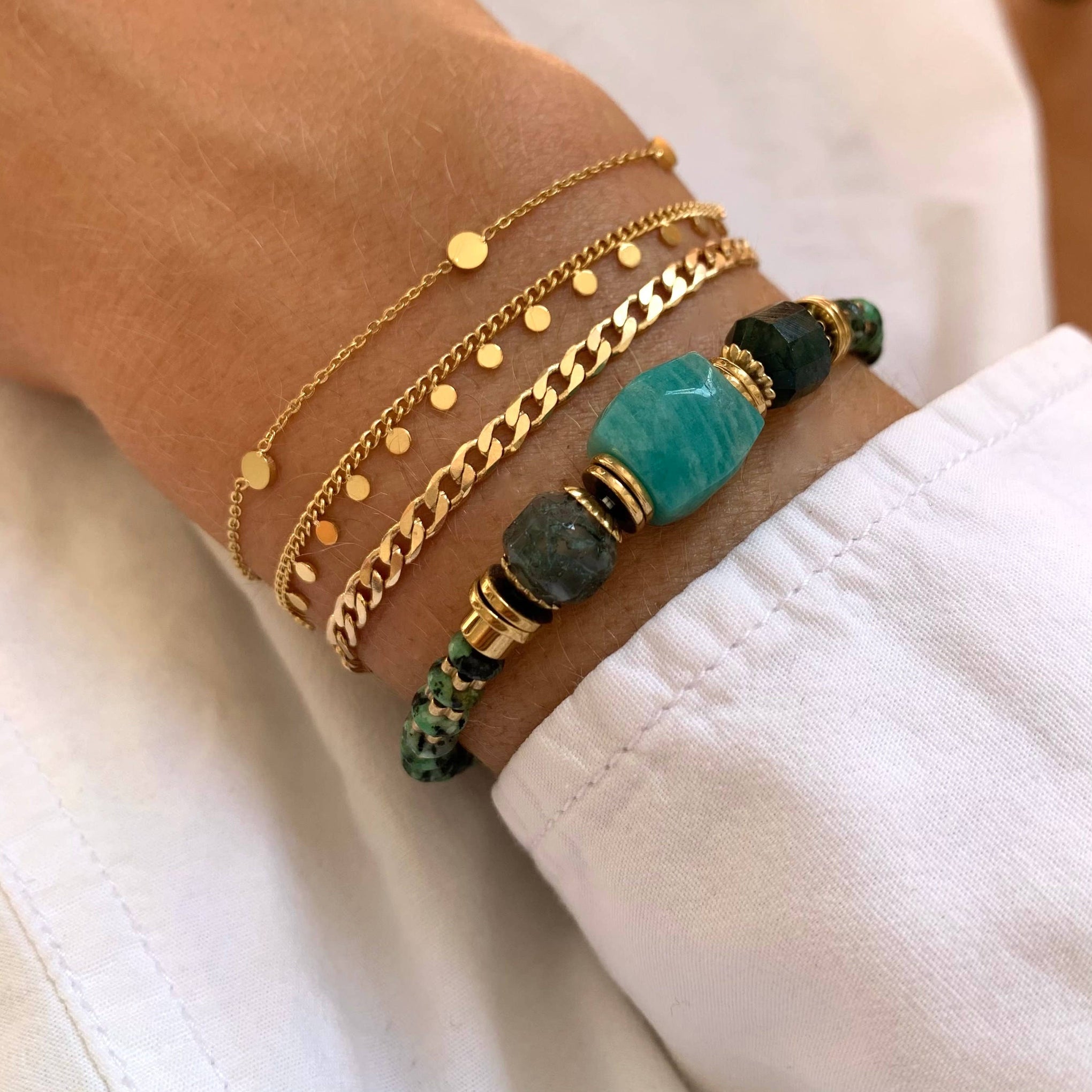 Bracelet fin doré en acier inoxydable