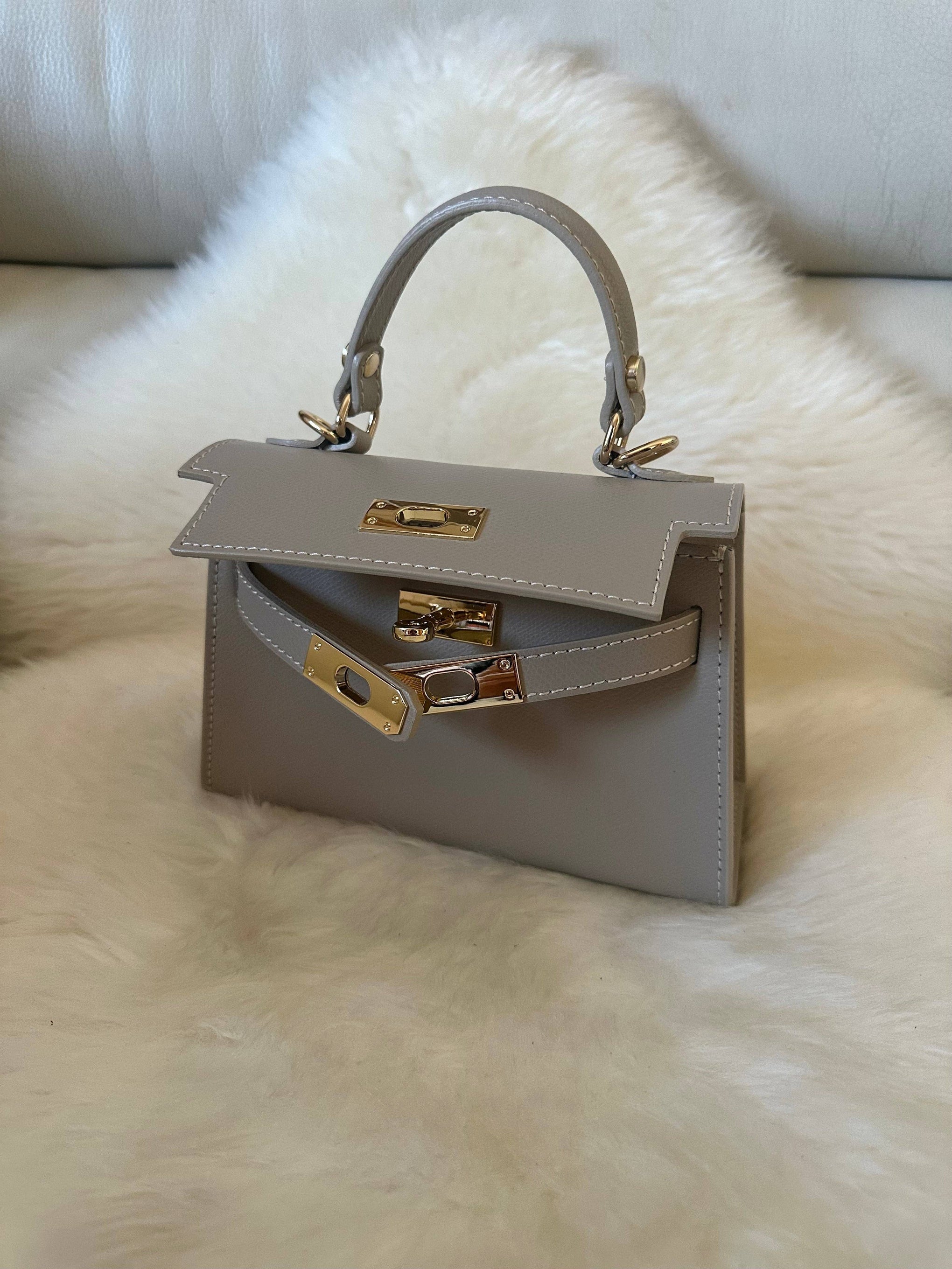 Sac à main MINI K en cuir véritable