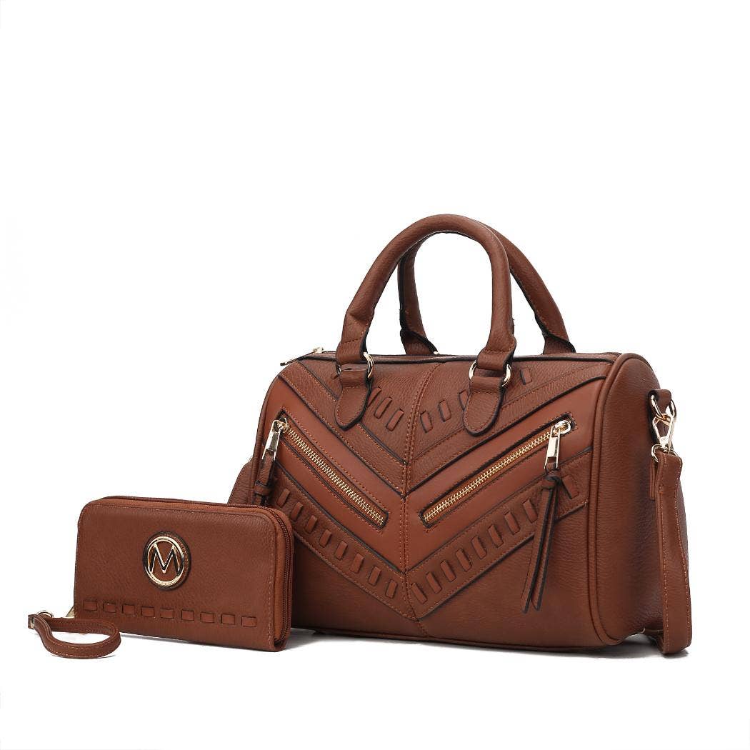 Sac à main Lara en cuir végétalien pour femmes avec portefeuille