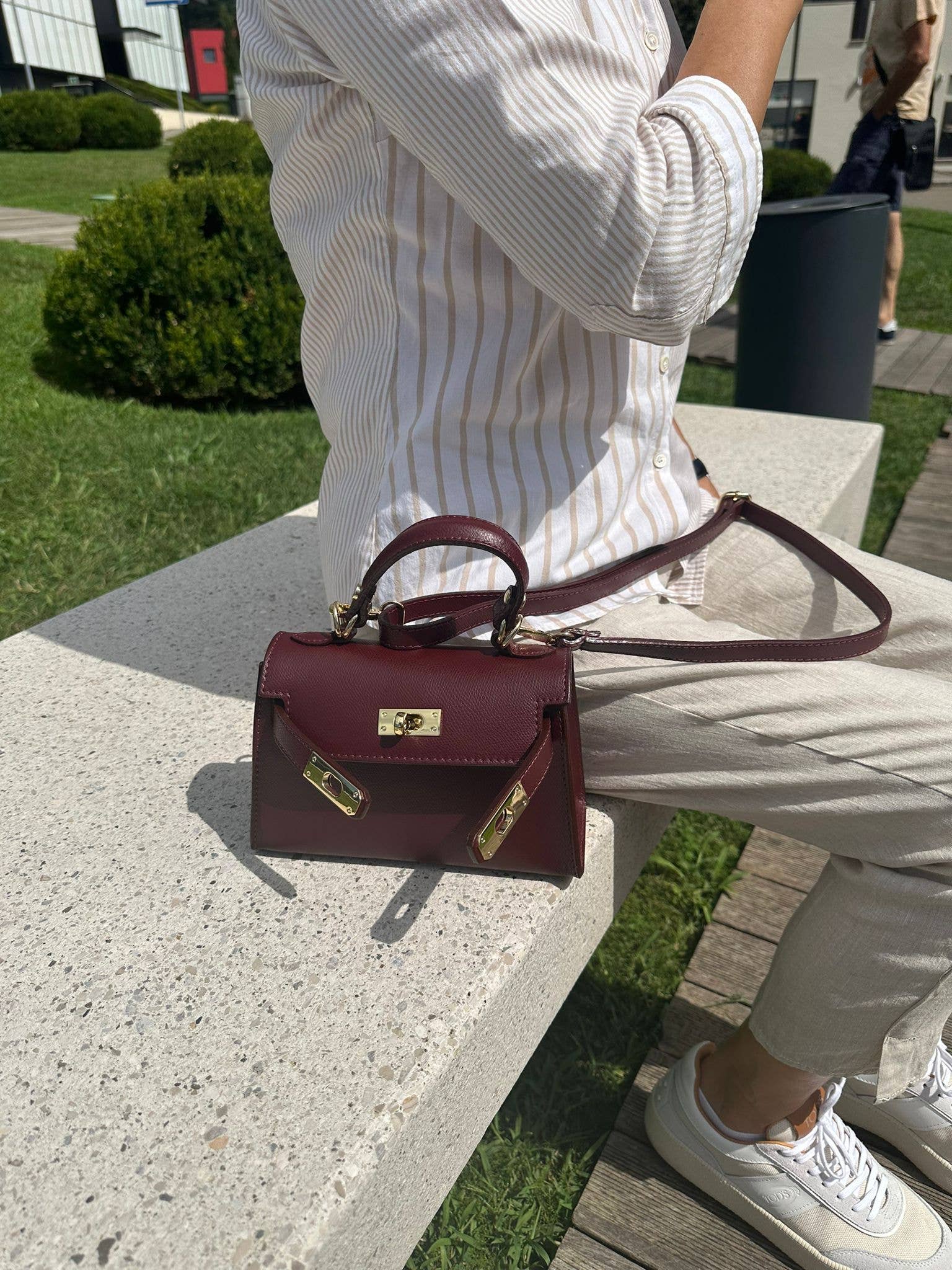 Sac à main MINI K en cuir véritable