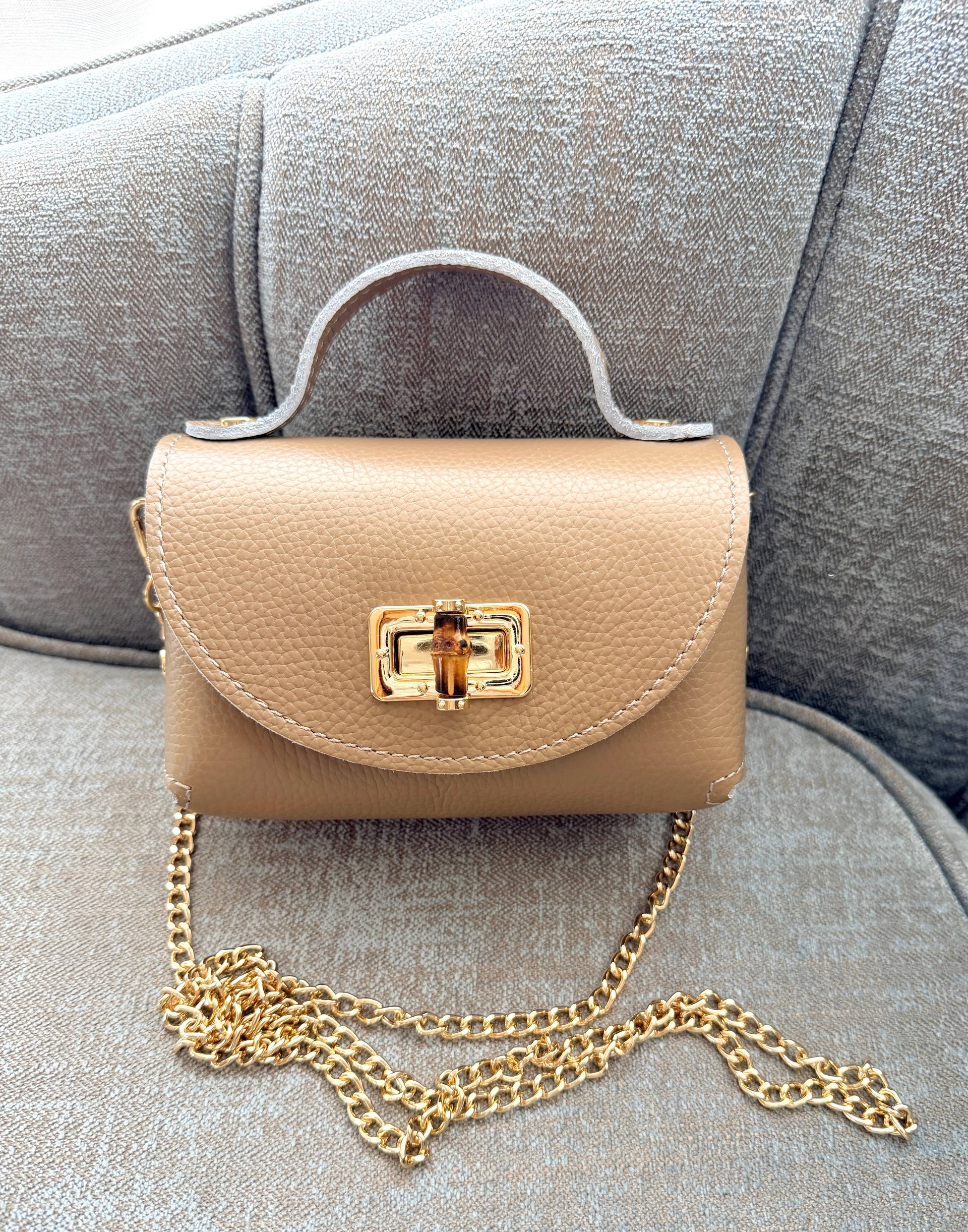 Mini-sac Ginevra en cuir véritable martelé