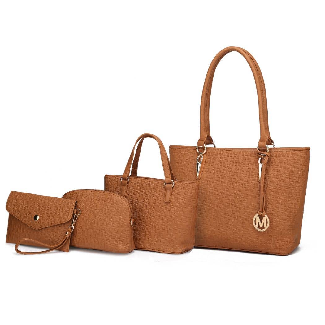 Sac à main Edelyn embossé Signature 4 pièces pour femmes