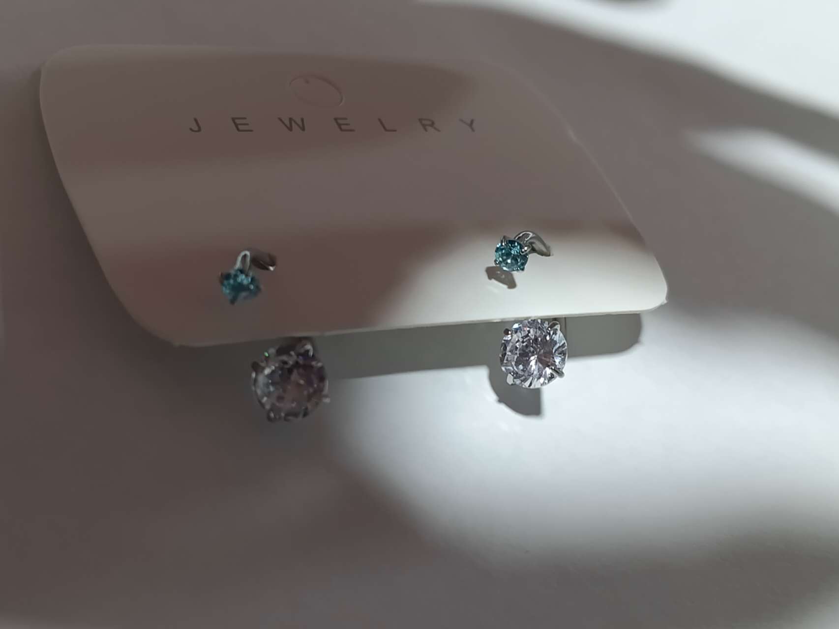Boucles d'oreilles double tête en oxyde de zirconium, acier inoxydable 316L