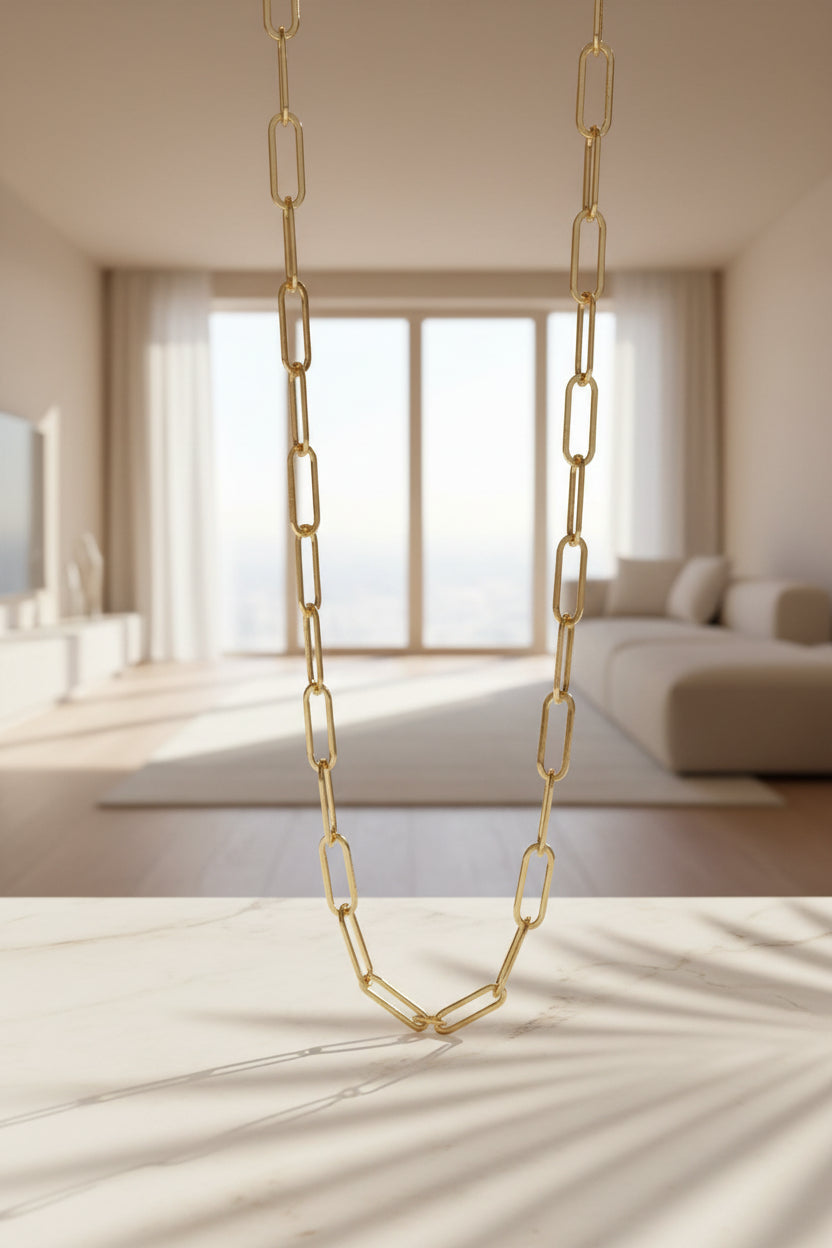 Collier à maillons larges en acier inoxydable