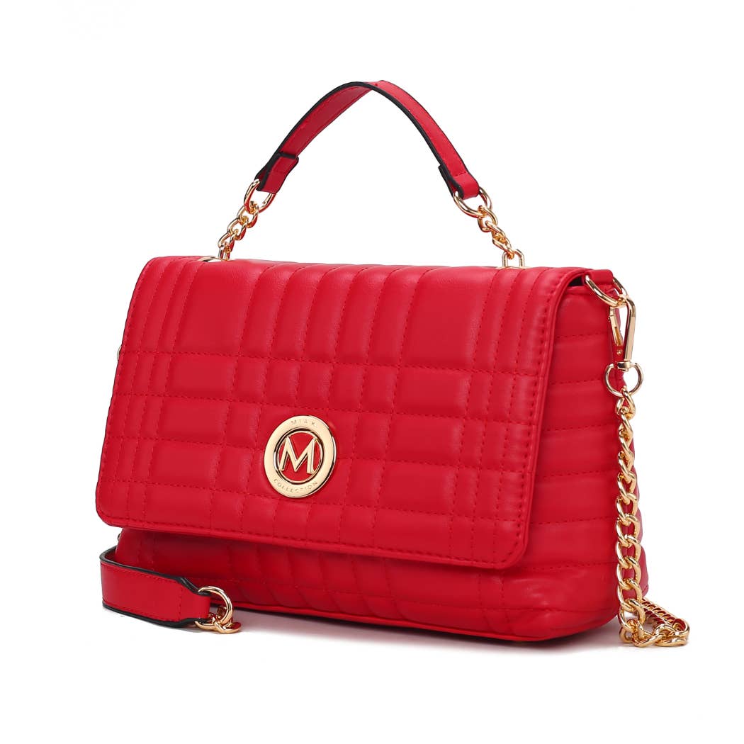 Sac à bandoulière pour femme en cuir végétalien matelassé