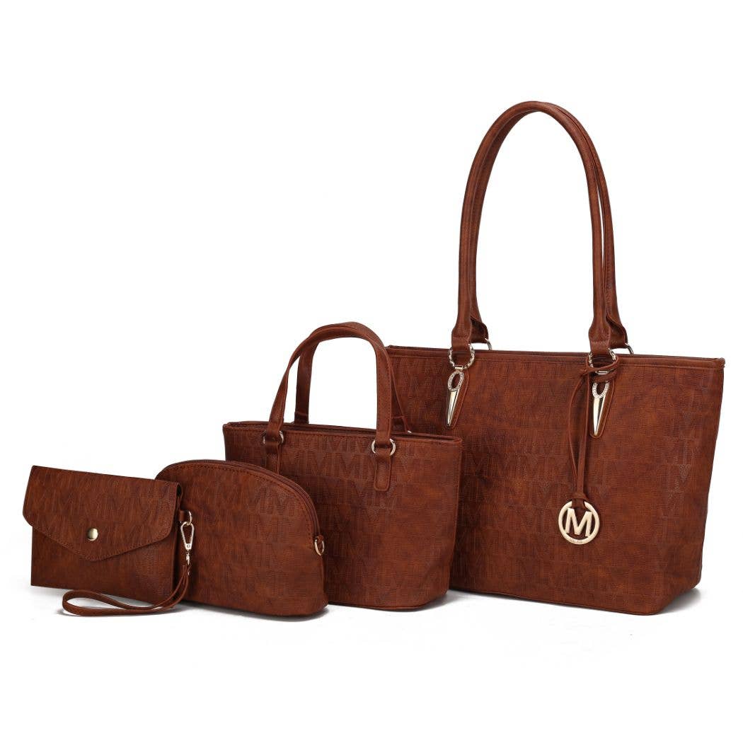 Sac à main Edelyn embossé Signature 4 pièces pour femmes