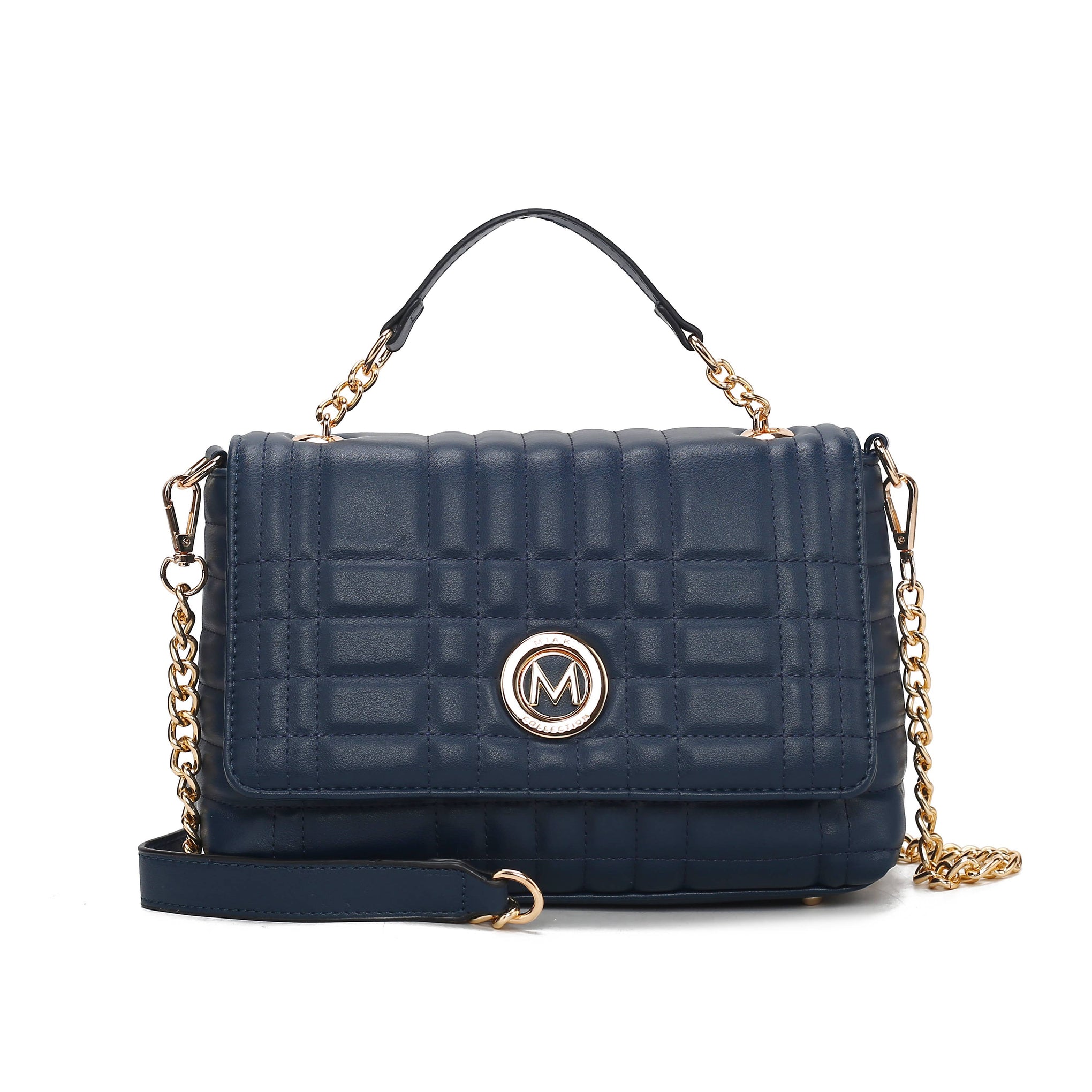 Sac à bandoulière pour femme en cuir végétalien matelassé