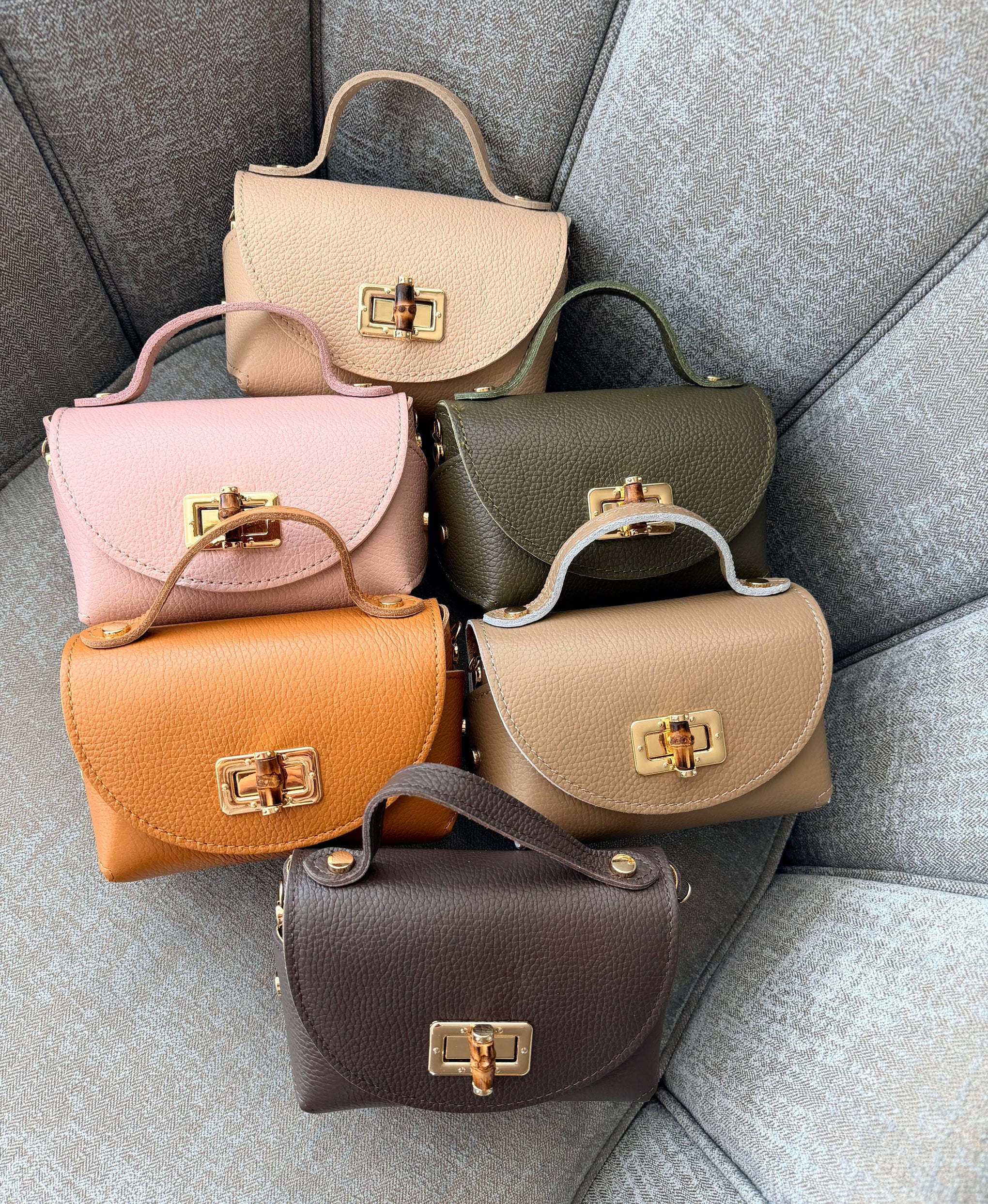 Mini-sac Ginevra en cuir véritable martelé