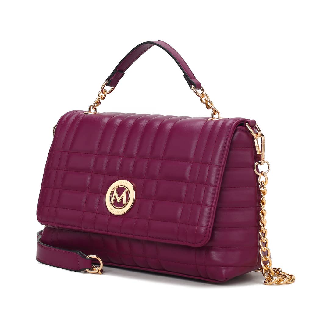 Sac à bandoulière pour femme en cuir végétalien matelassé